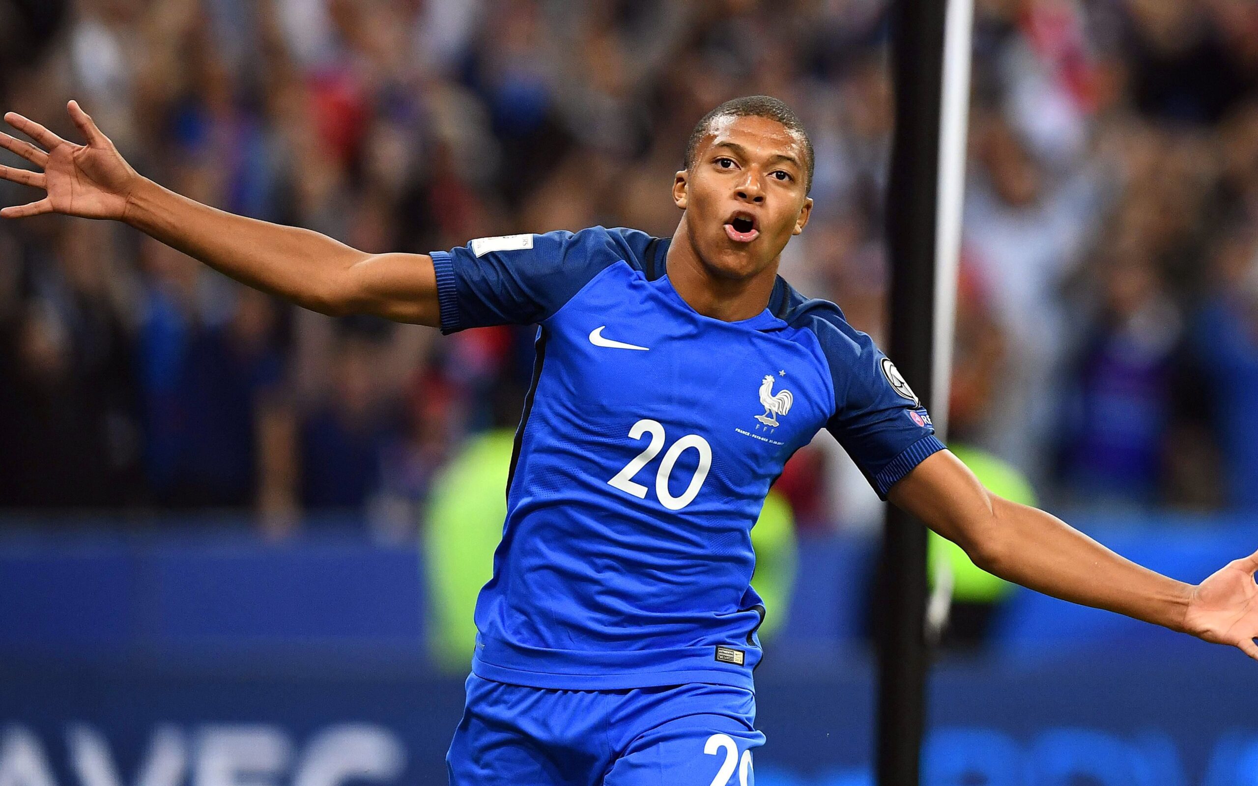 Download wallpapers Mbappe, 4k, FFF, football, Kylian Mbappe, soccer