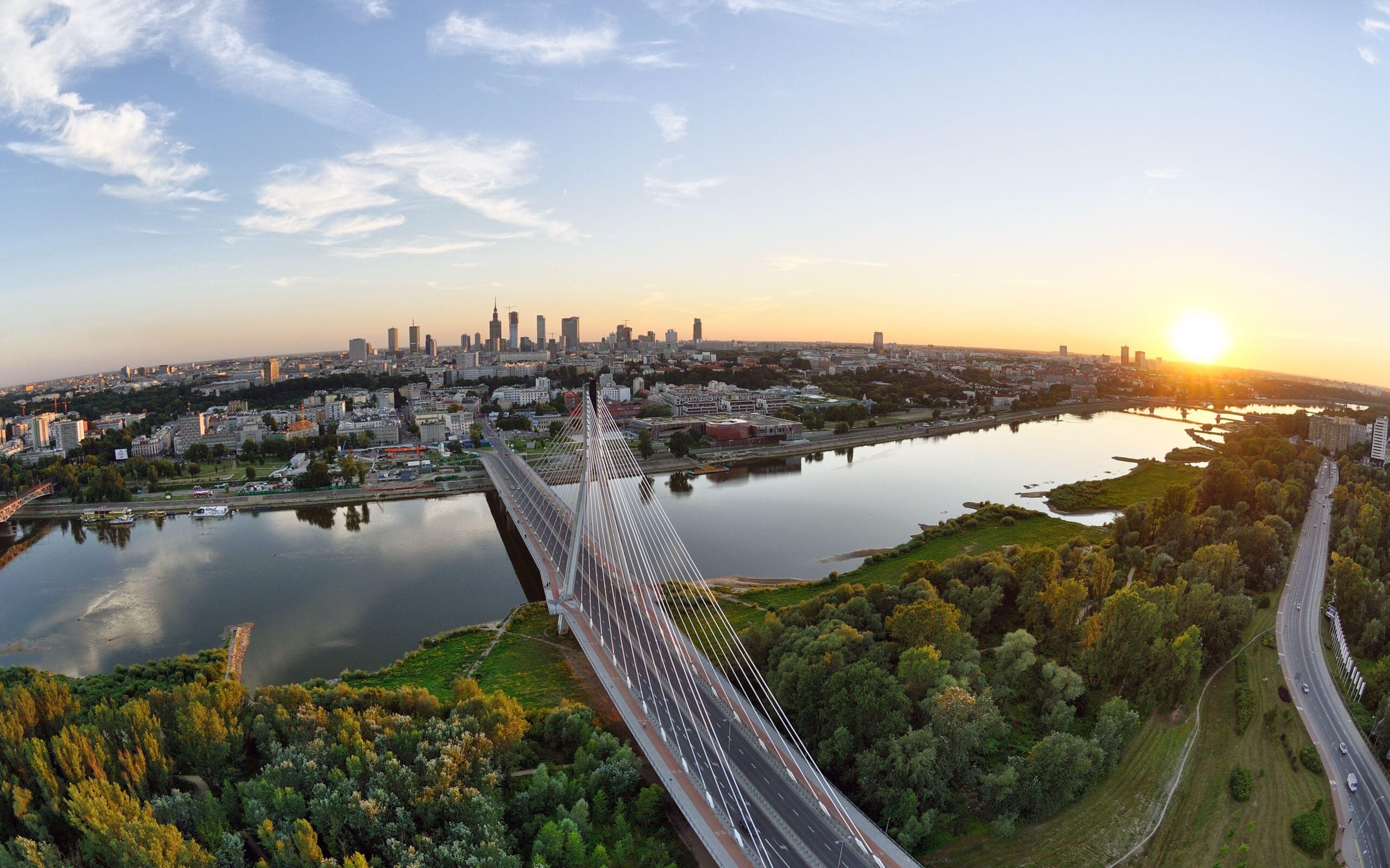 Summer sunset over the Warsaw, Poland wallpapers and image