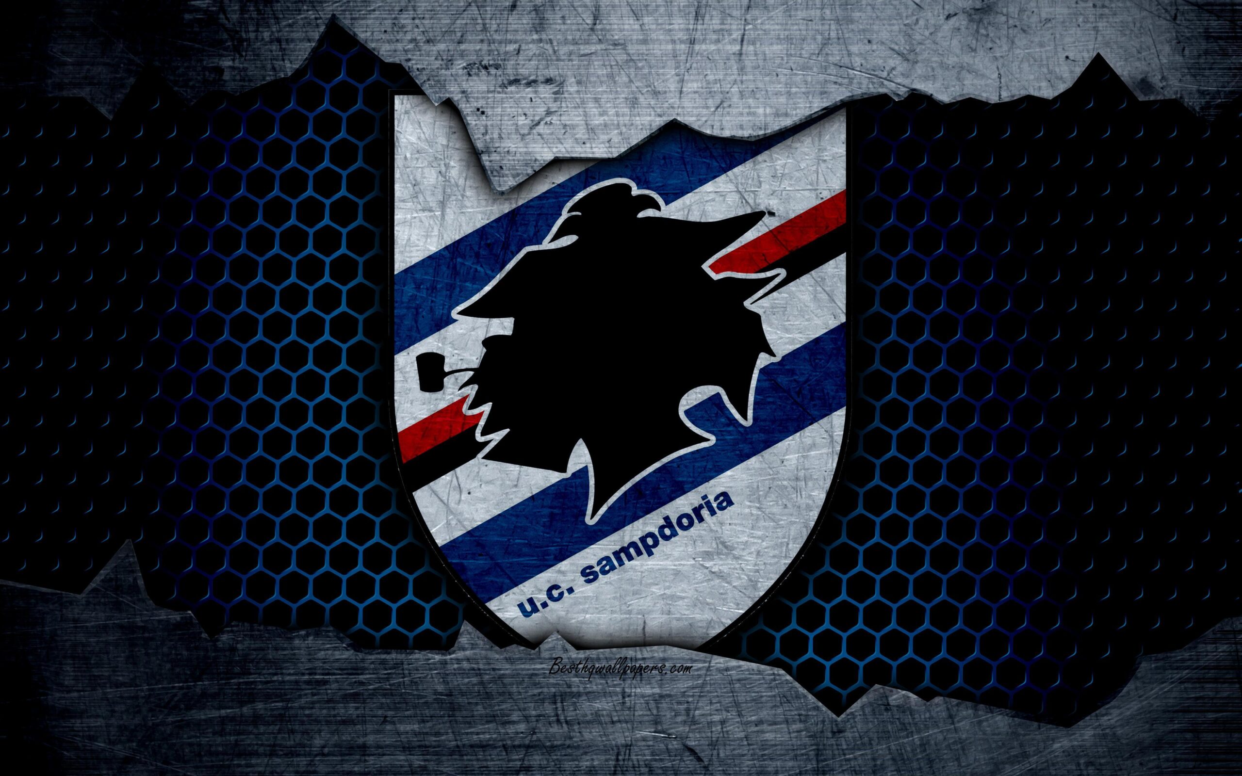 Download wallpapers Sampdoria, 4k, art, Serie A, soccer, logo