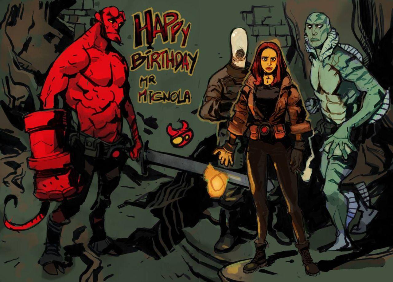 Hellboy, Abe Sapien, and Liz Sherman by Joël Jurion