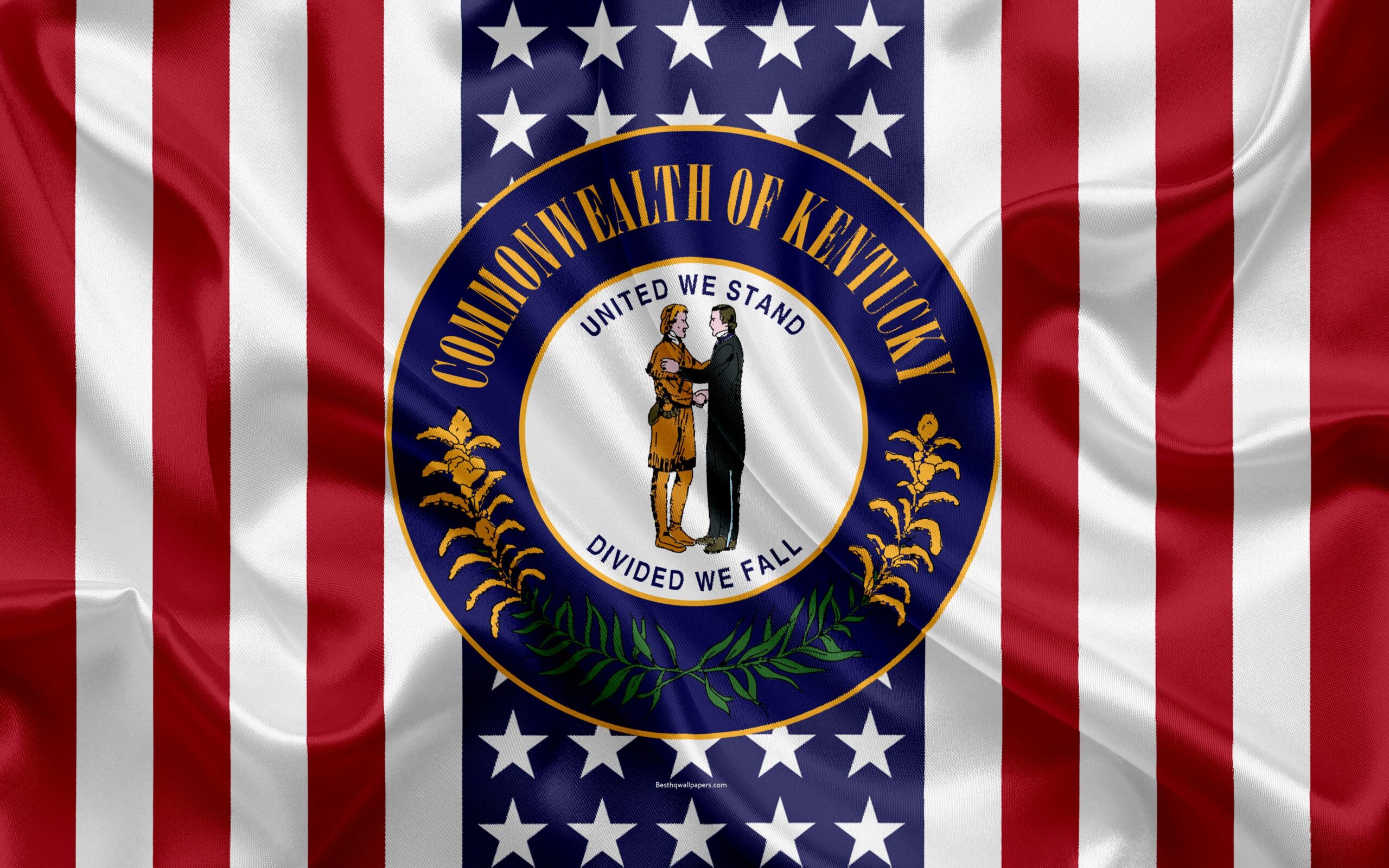 Download wallpapers Kentucky, USA, 4k, American state, Seal of