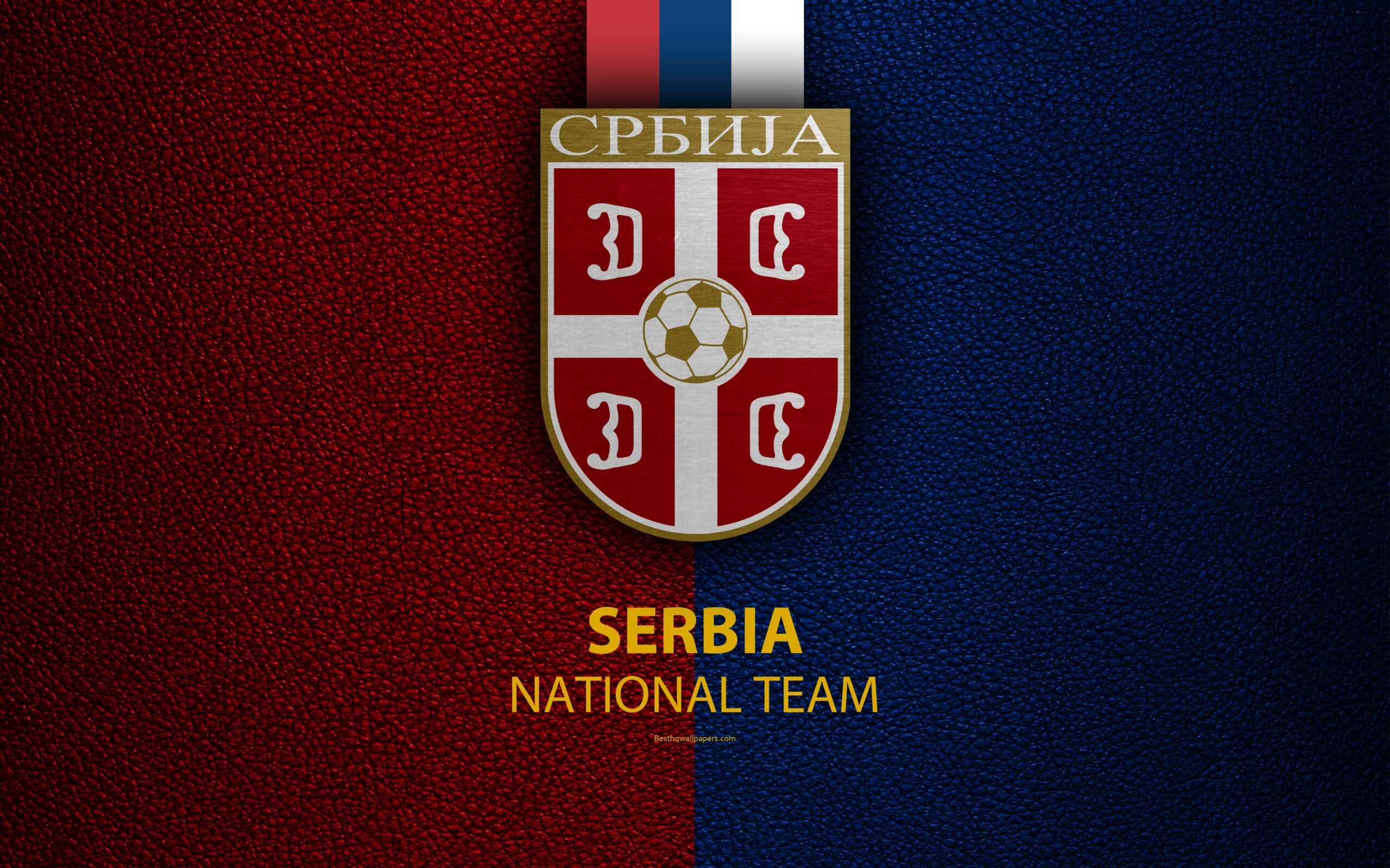 Download wallpapers Serbia national football team, 4k, leather