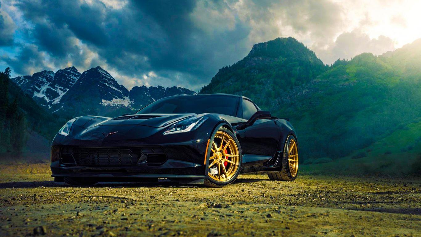 HD Backgrounds Chevrolet Corvette Z06 Back Mountain Front View