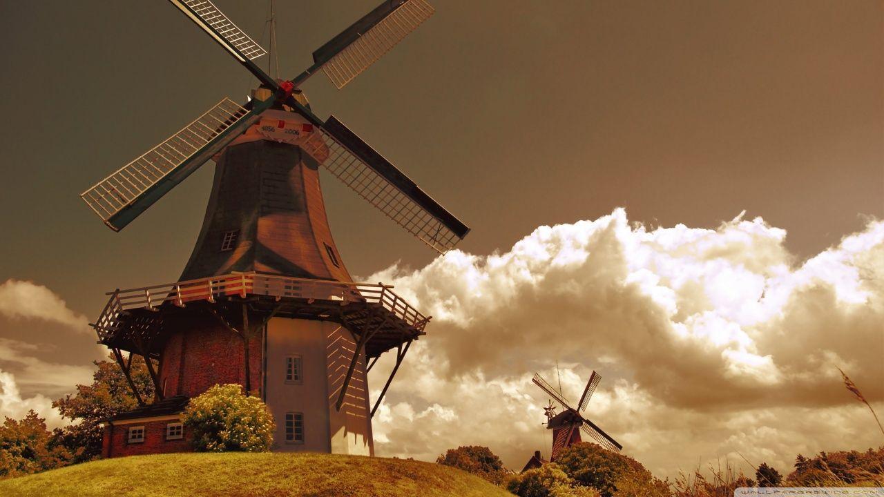 Windmills In The Netherlands HD desktop wallpapers : Widescreen