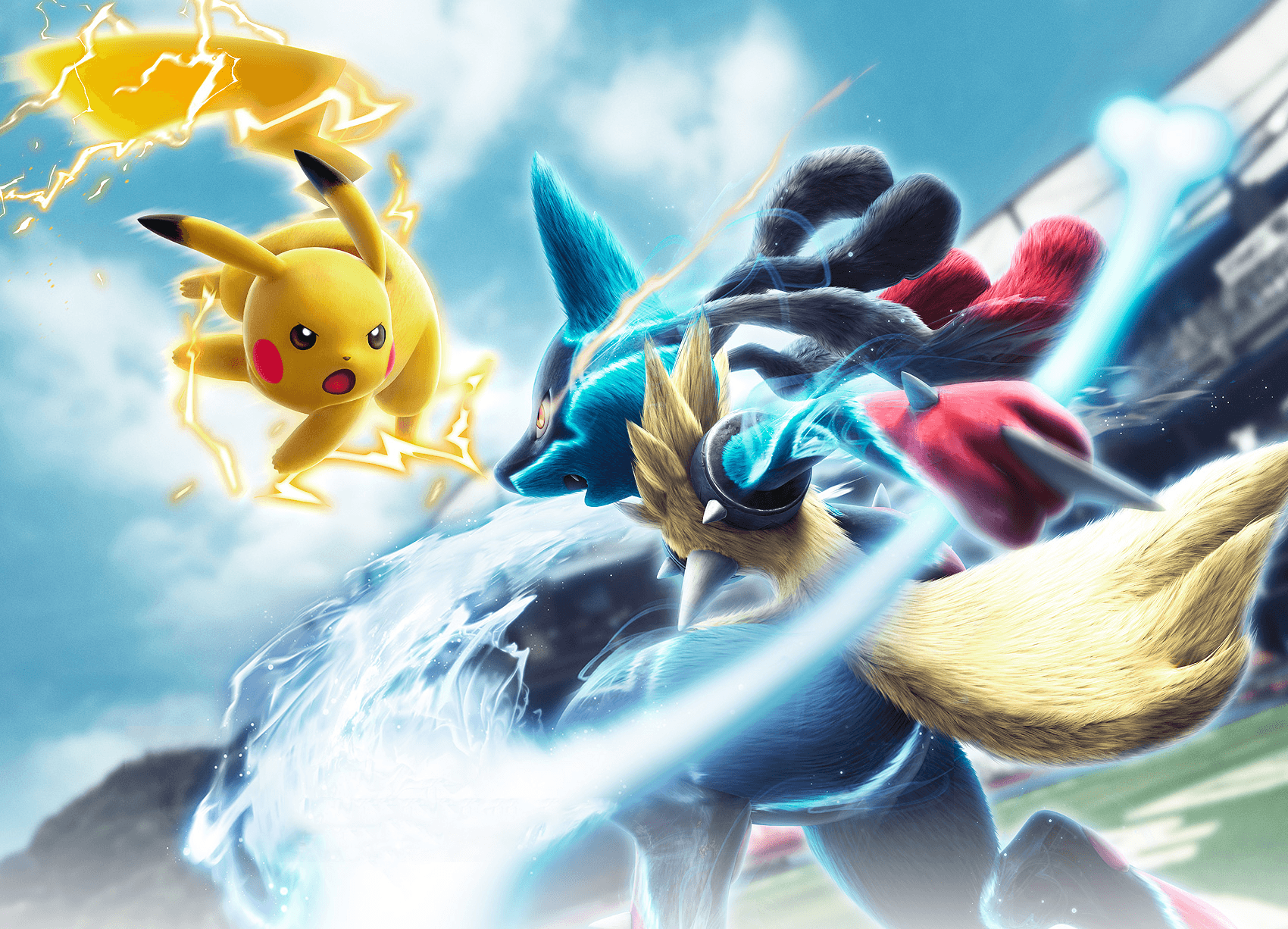 Mega Lucario VS Pikachu Wallpapers and Backgrounds Image