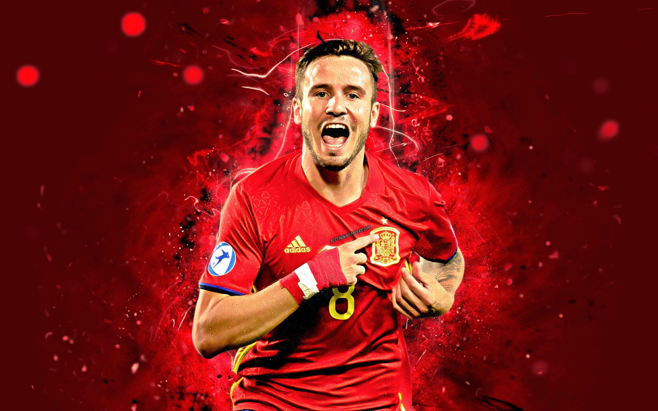 Download wallpapers Saul Niguez, 4k, abstract art, Spain National