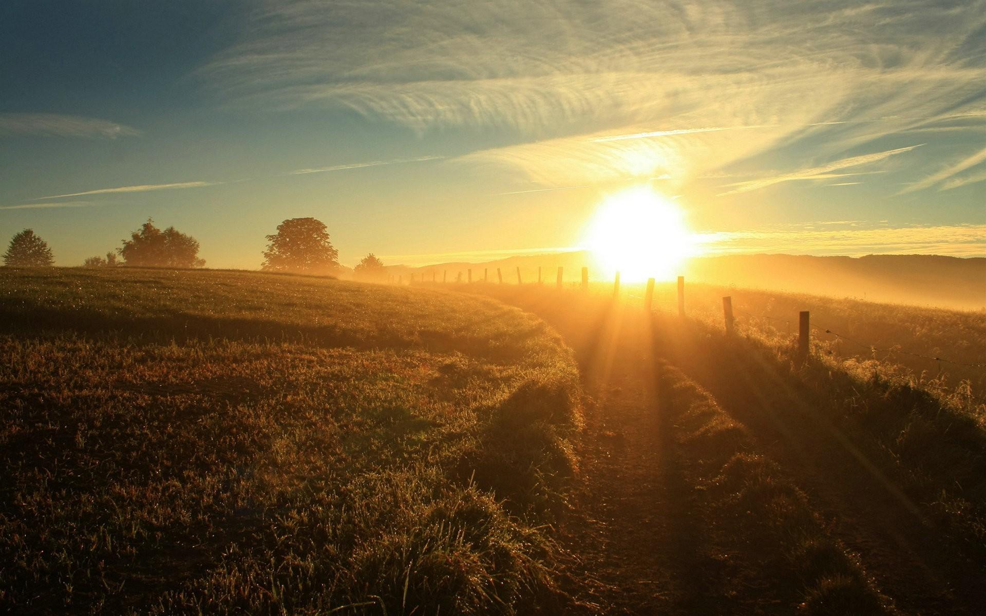 morning nature sun rays landscape sunlight field wallpapers and