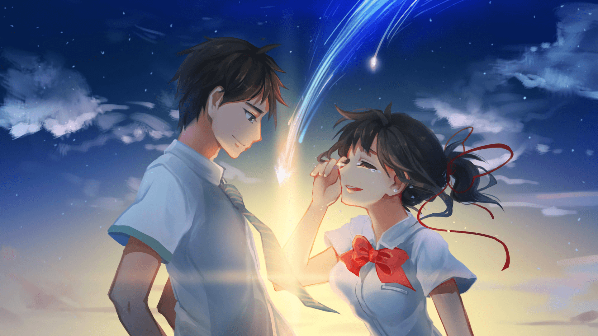 Anime Your Name. Mitsuha Miyamizu Taki Tachibana Kimi No Na Wa