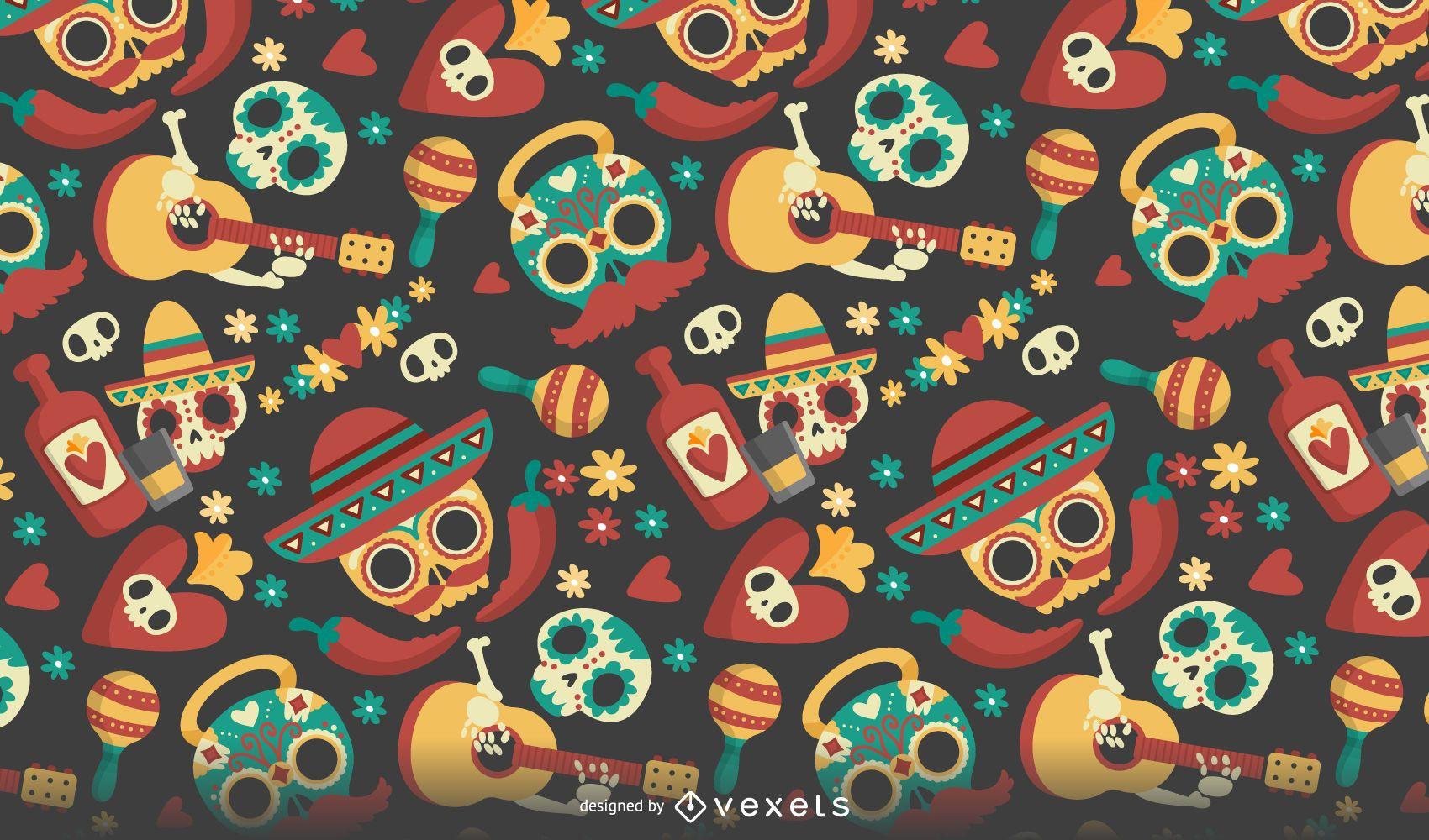 Dia de los Muertos seamless pattern