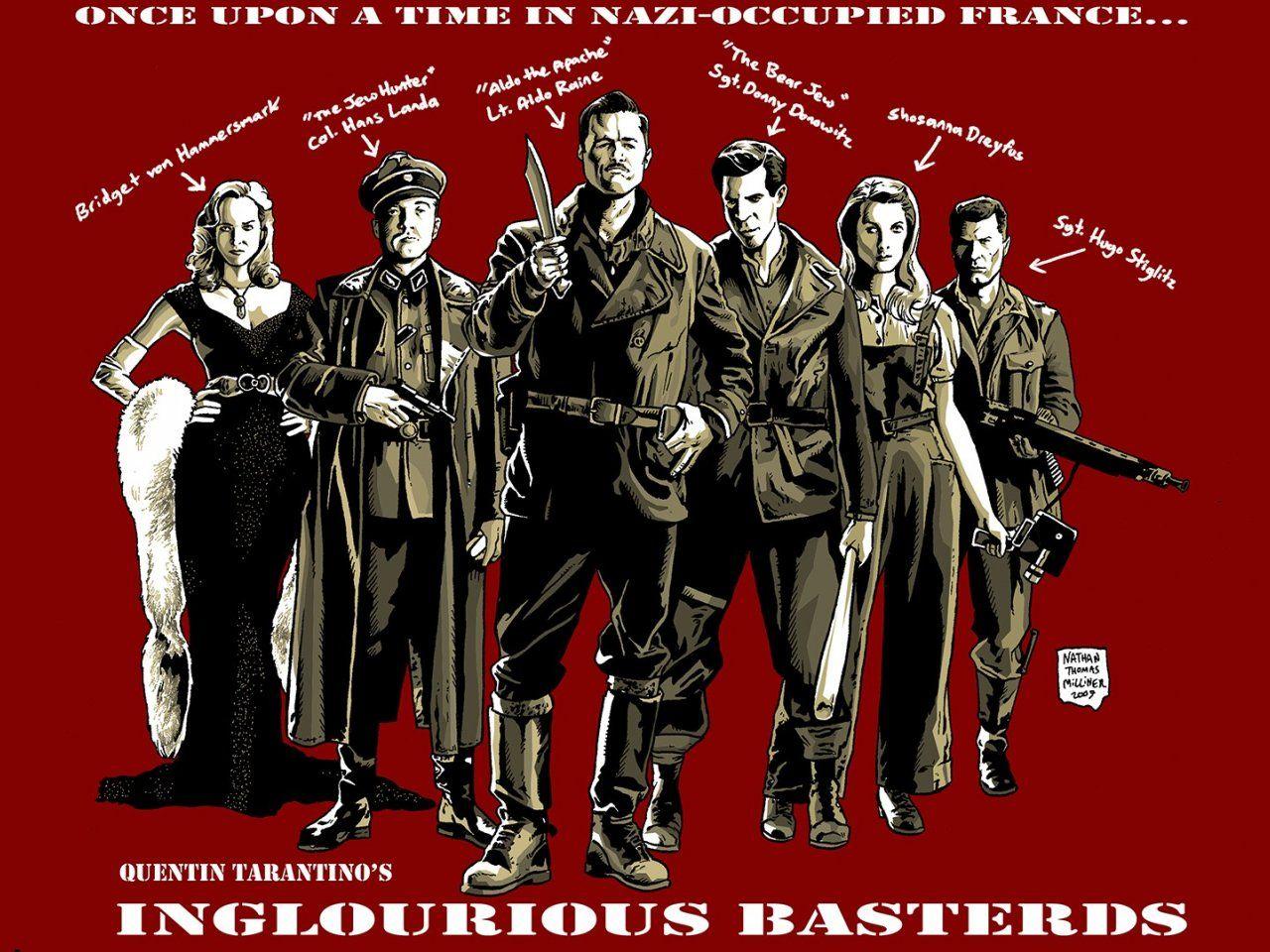 wallpaper: Inglourious Basterds, movie, Quentin Tarantino, Brad