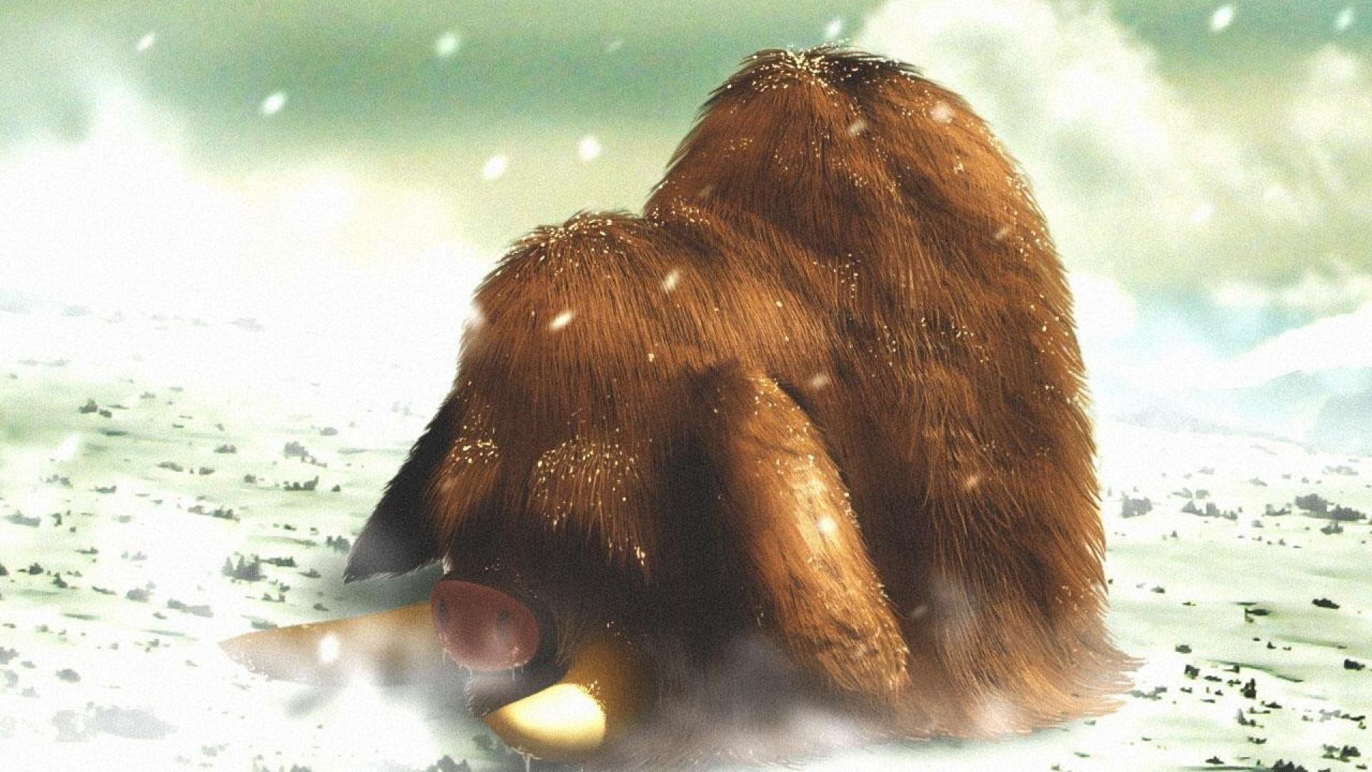 Snow digital art artwork mammoth snowing piloswine wallpapers