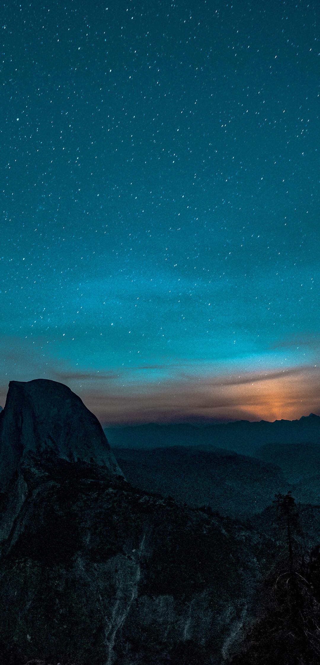 ns52 mountain night sky star space nature Wallpapers 1080 x 2246 HD