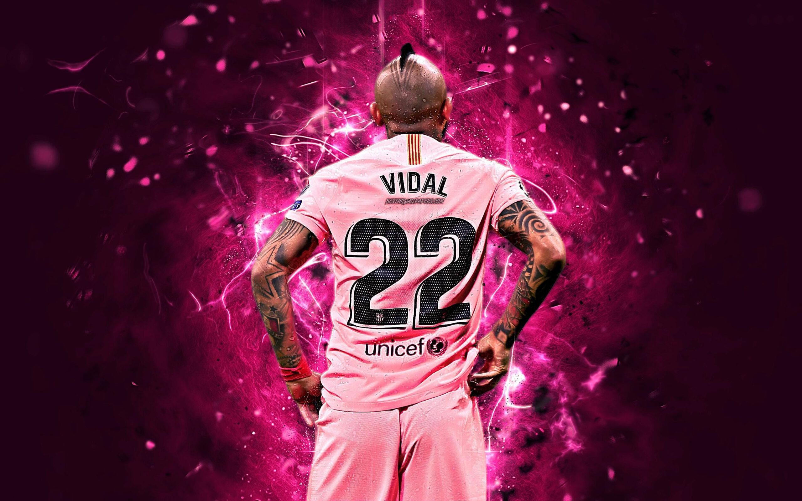 Download wallpapers Arturo Vidal, purple uniform, Barcelona FC