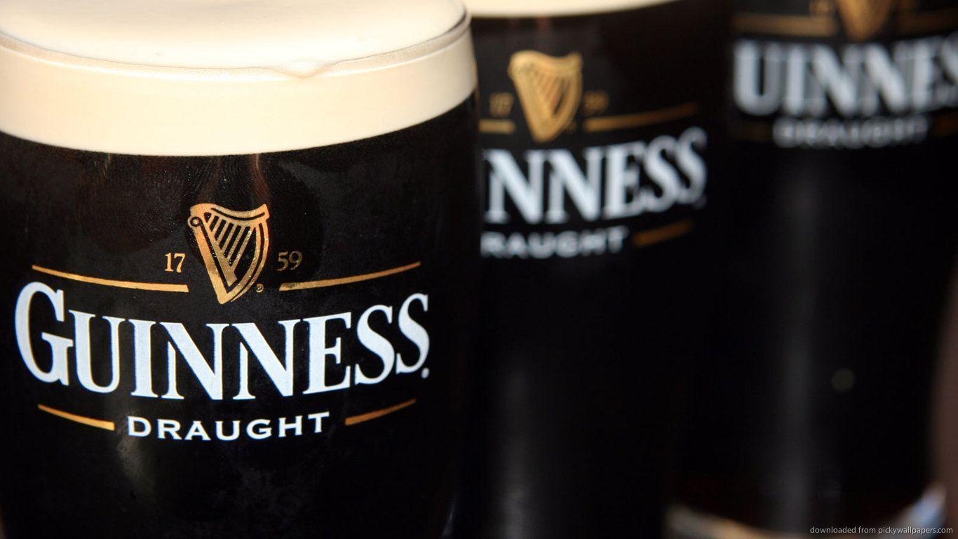 Download Three Full Guinness Draught Glasses Wallpapers