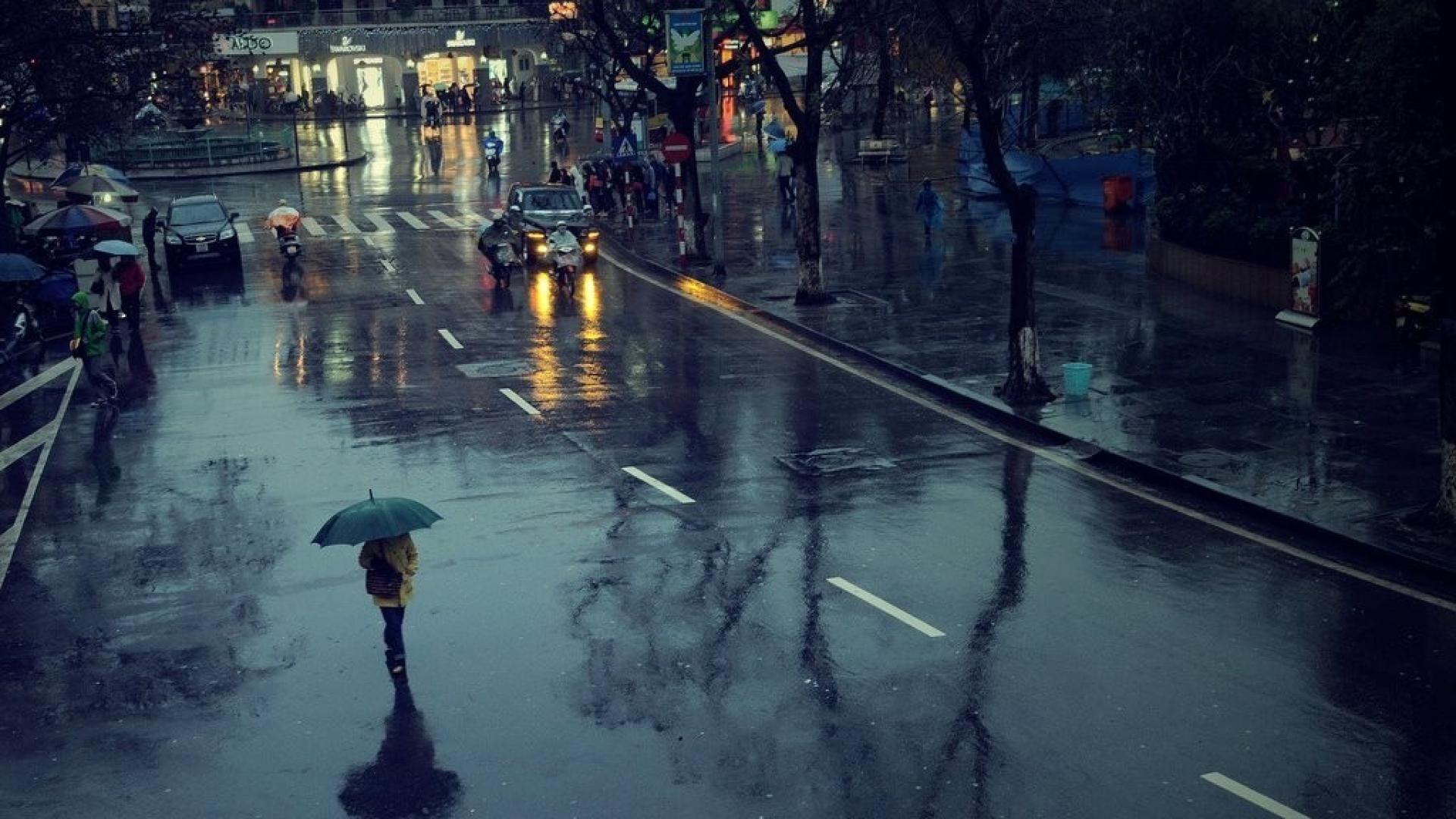 Cityscapes streets rain cars roads motorbikes umbrellas hanoi