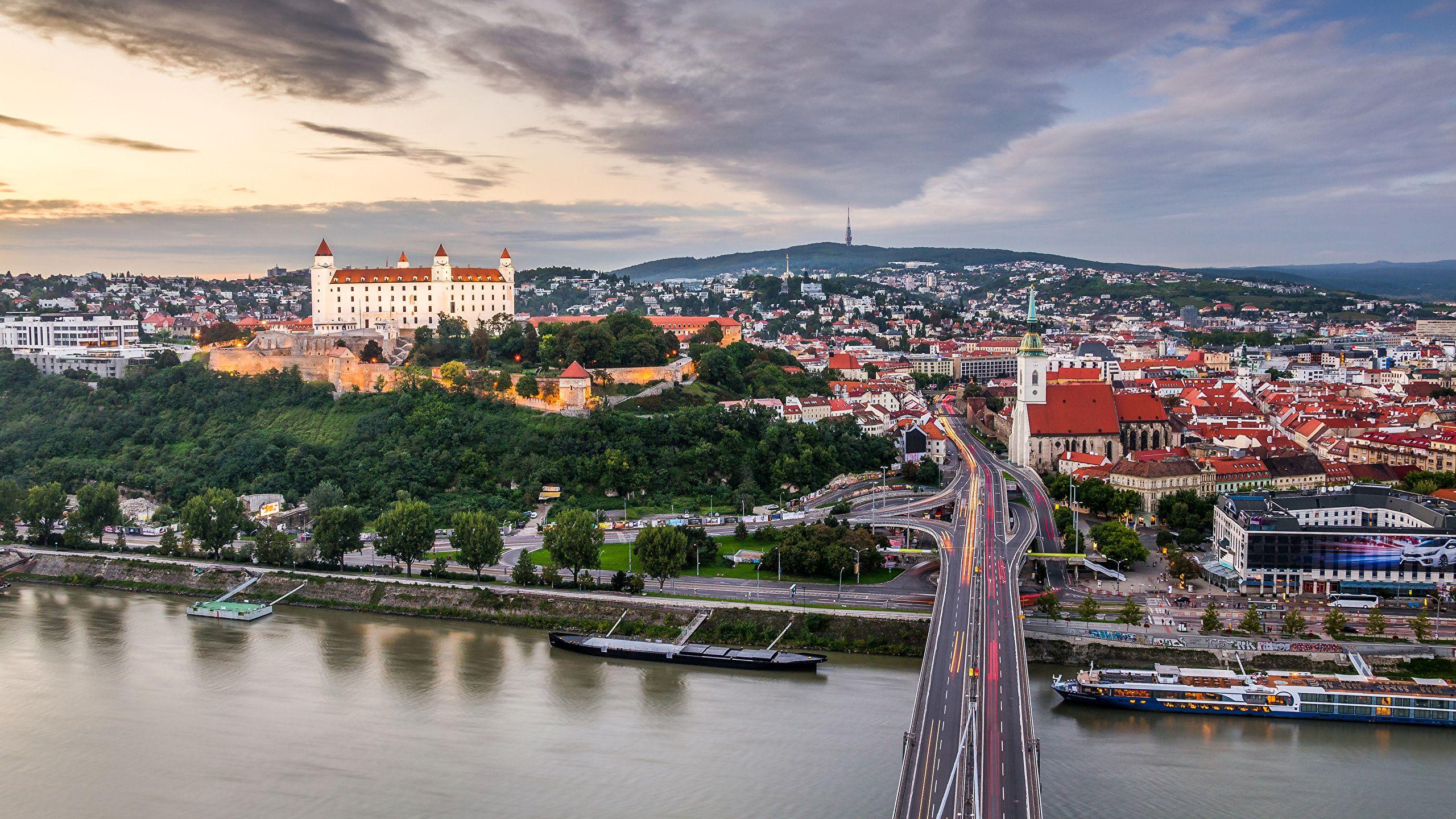 Image Slovakia Bratislava Bridges Rivers Cities Building