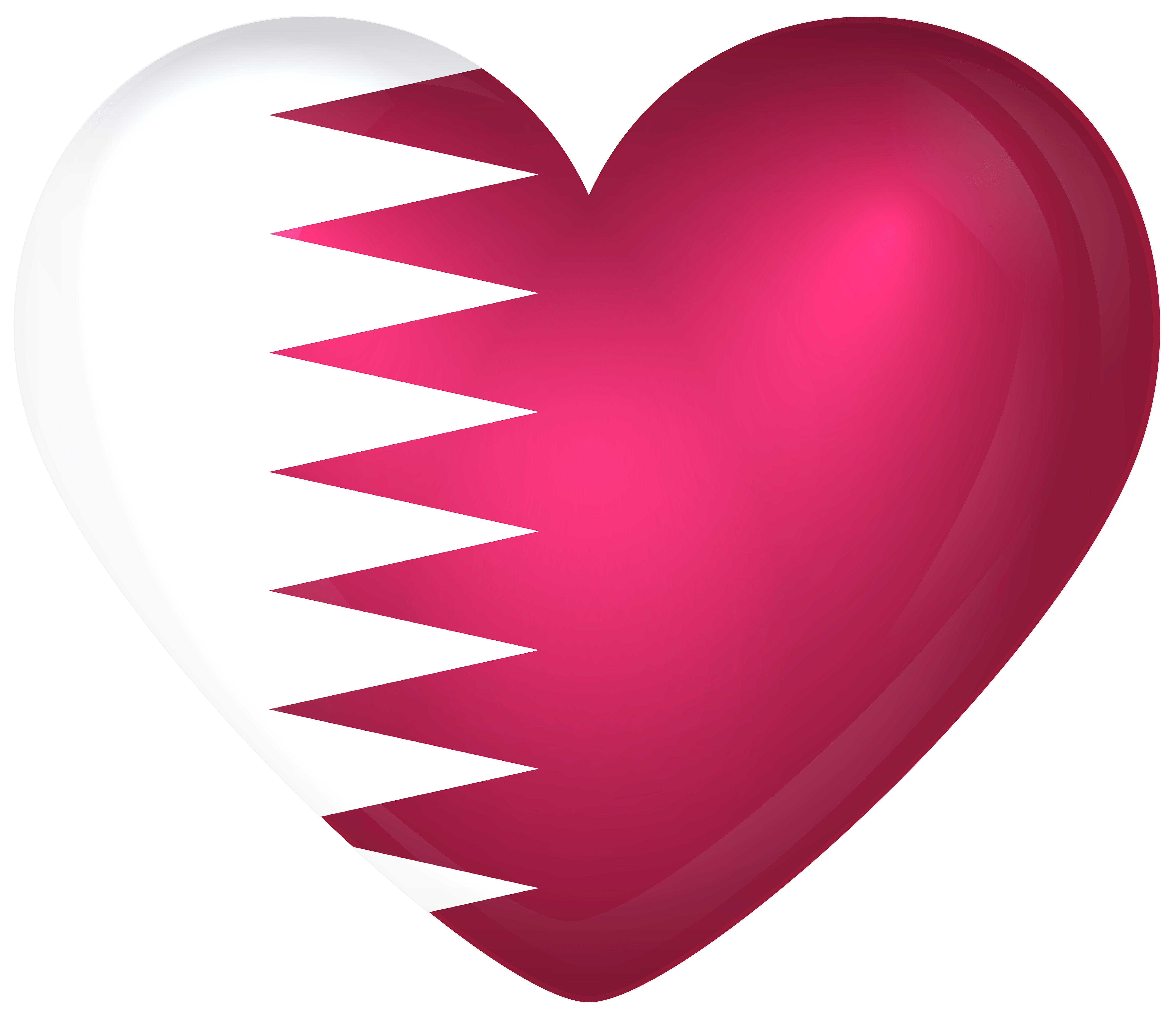 Qatar Large Heart Flag