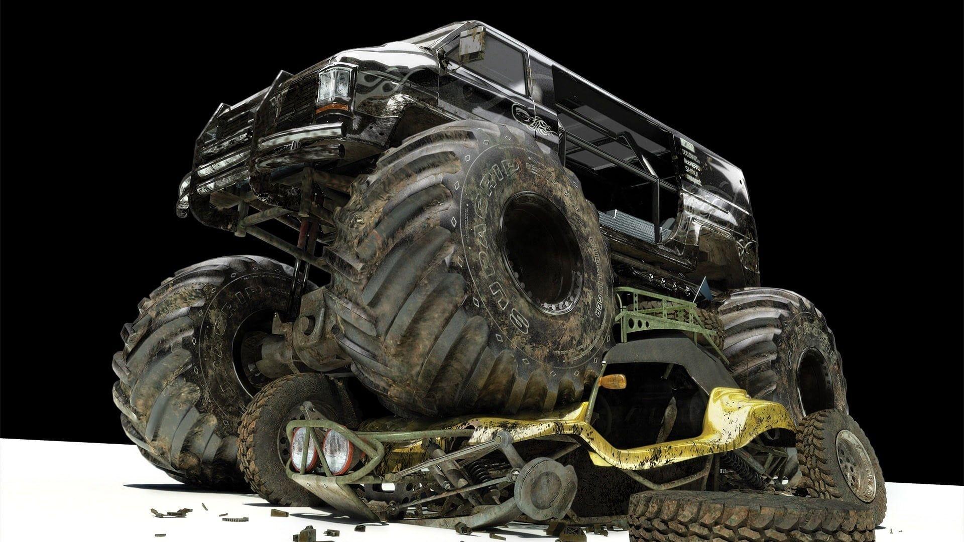 Black monster truck, car, monster trucks HD wallpapers