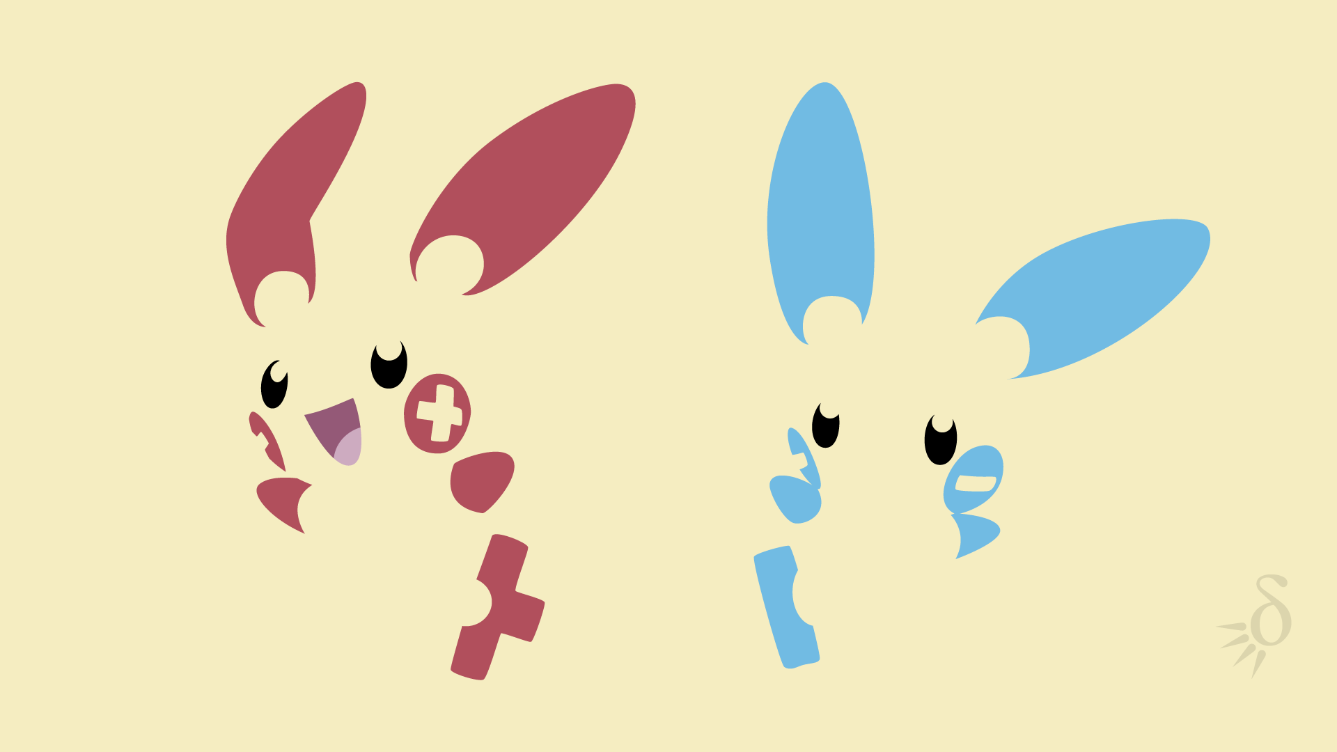 Plusle and Minun by Krukmeister