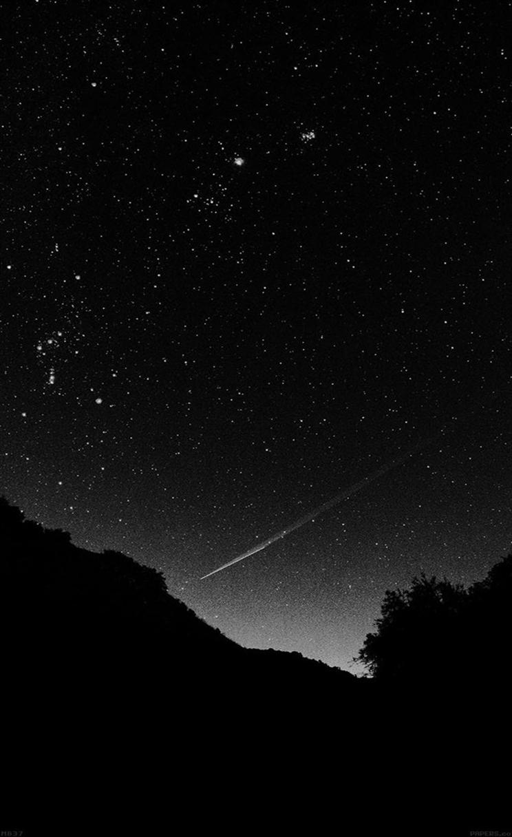 Black sky night beautiful falling star iPhone 4s Wallpapers Download