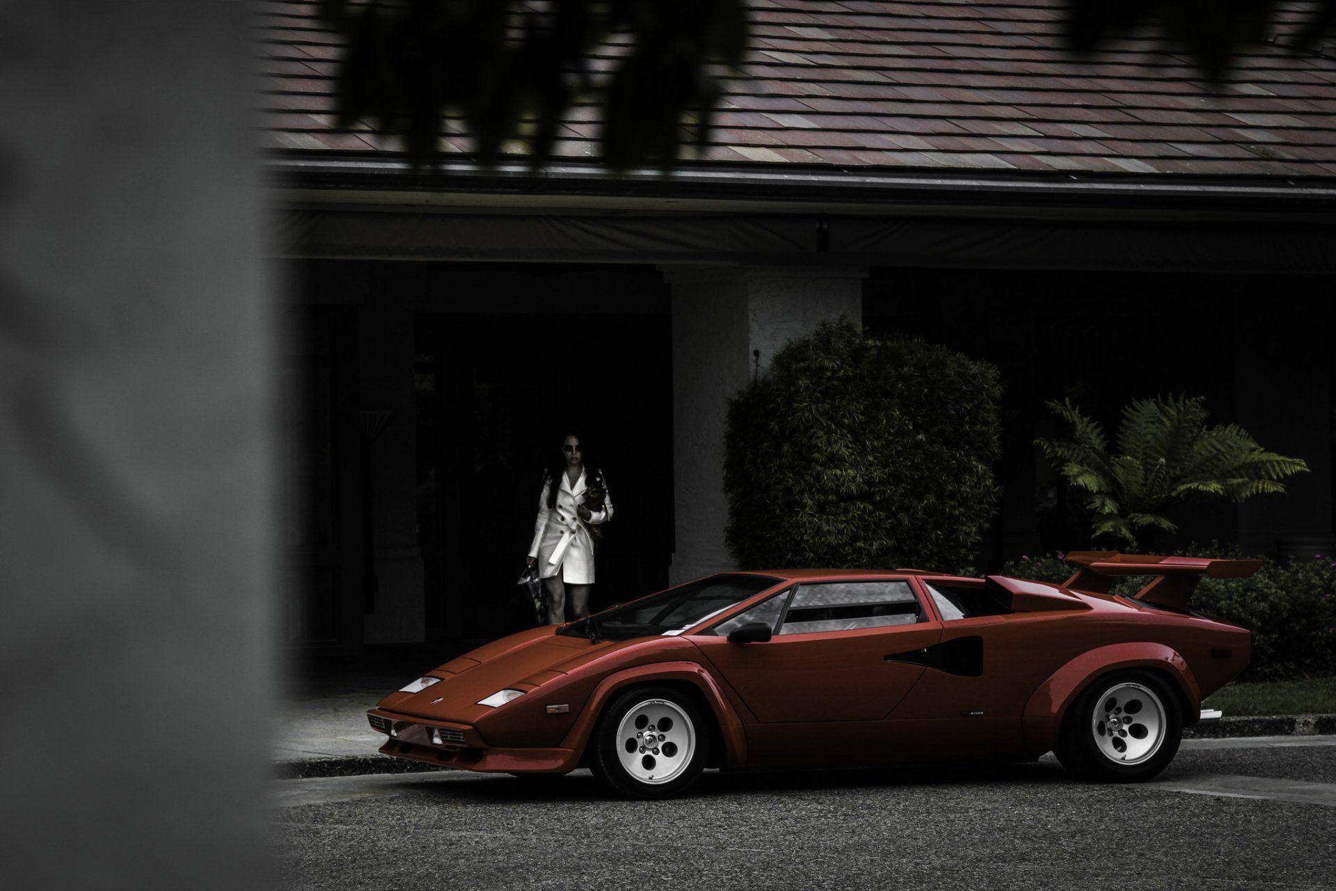 lamborghini countach red girl dog house lamborghini red girl dog