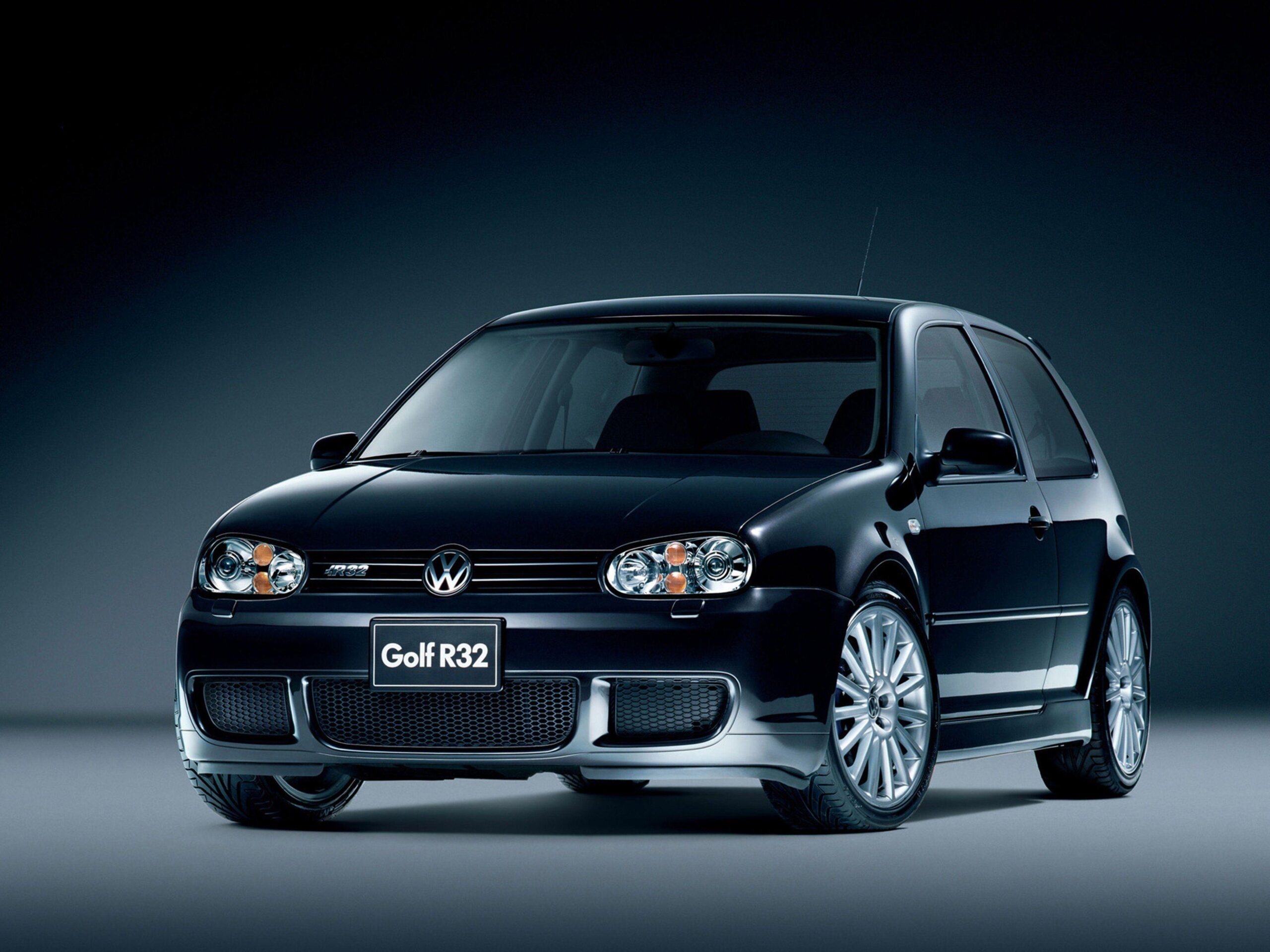 2002 Volkswagen Golf R32 car Germany black wallpapers