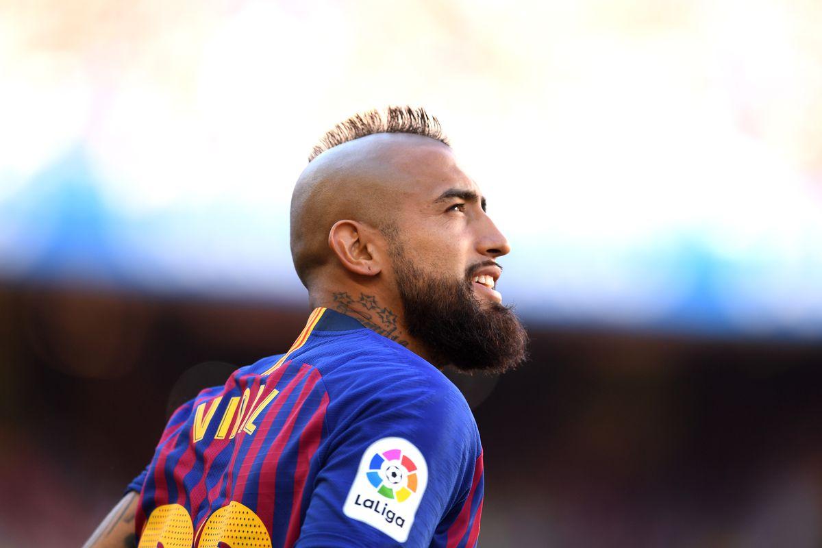 Barcelona’s Arturo Vidal has a bit of a pop at Real Madrid