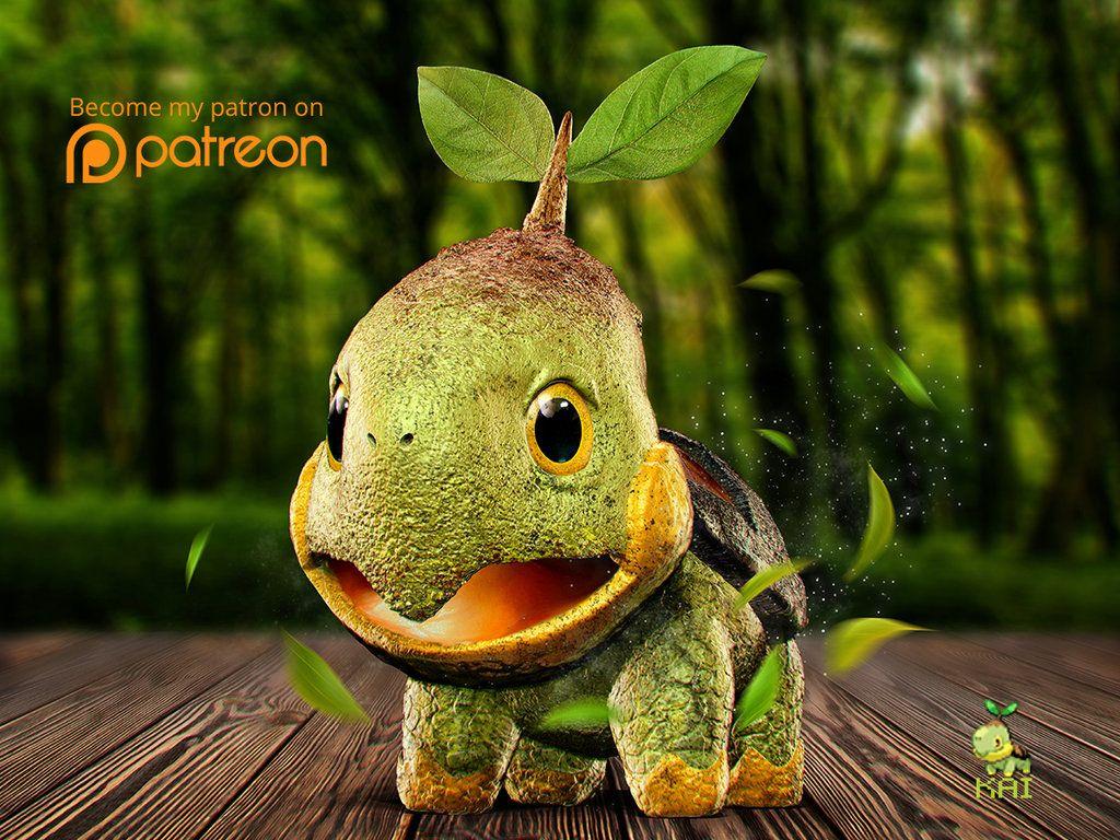 Realistic Pokemon: Turtwig by KaiKiato