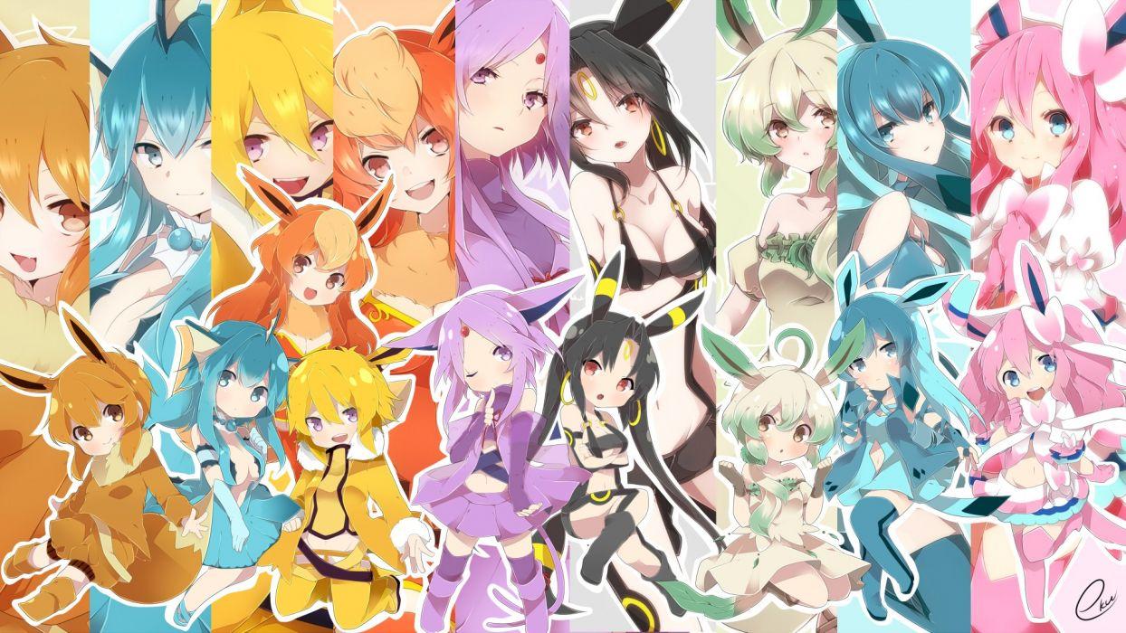 Pokemon chibi Flareon animal ears Eevee Espeon Umbreon anime Jolteon