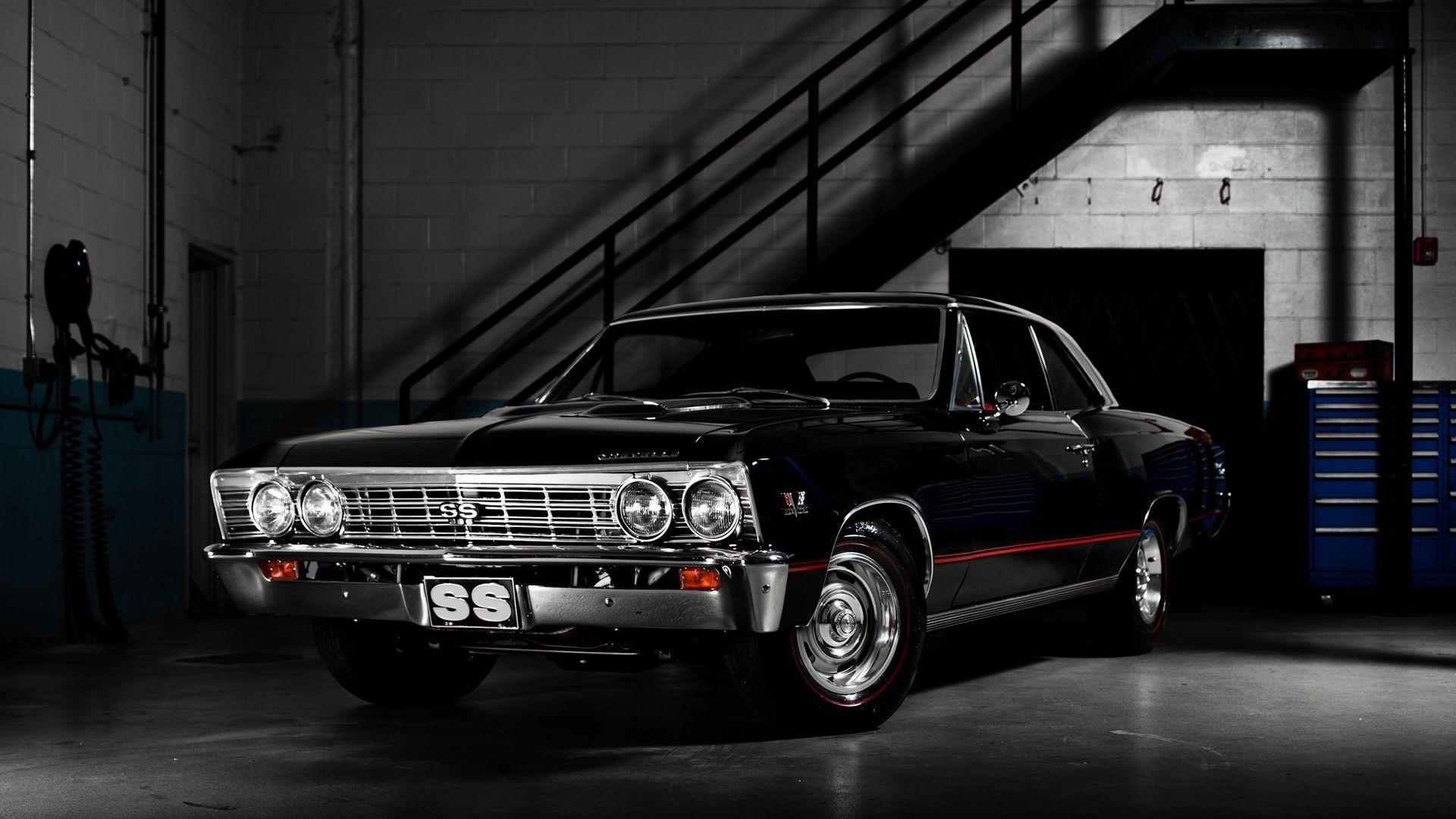 American Cars Black Chevelle Chevrolet SS Classic Muscle Wallpapers