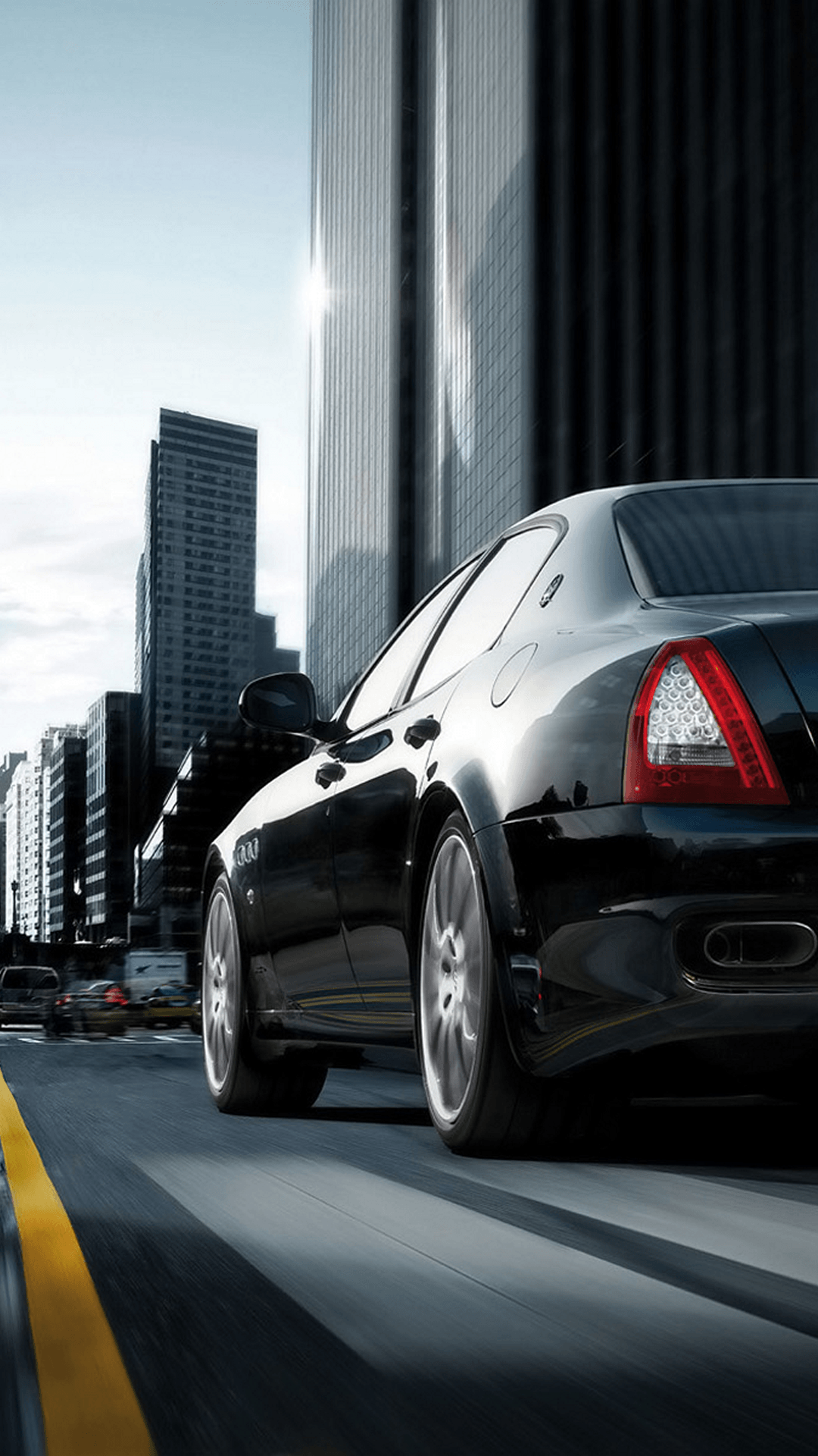 Maserati Quattroporte Black City iPhone 6 Plus HD Wallpapers / iPod