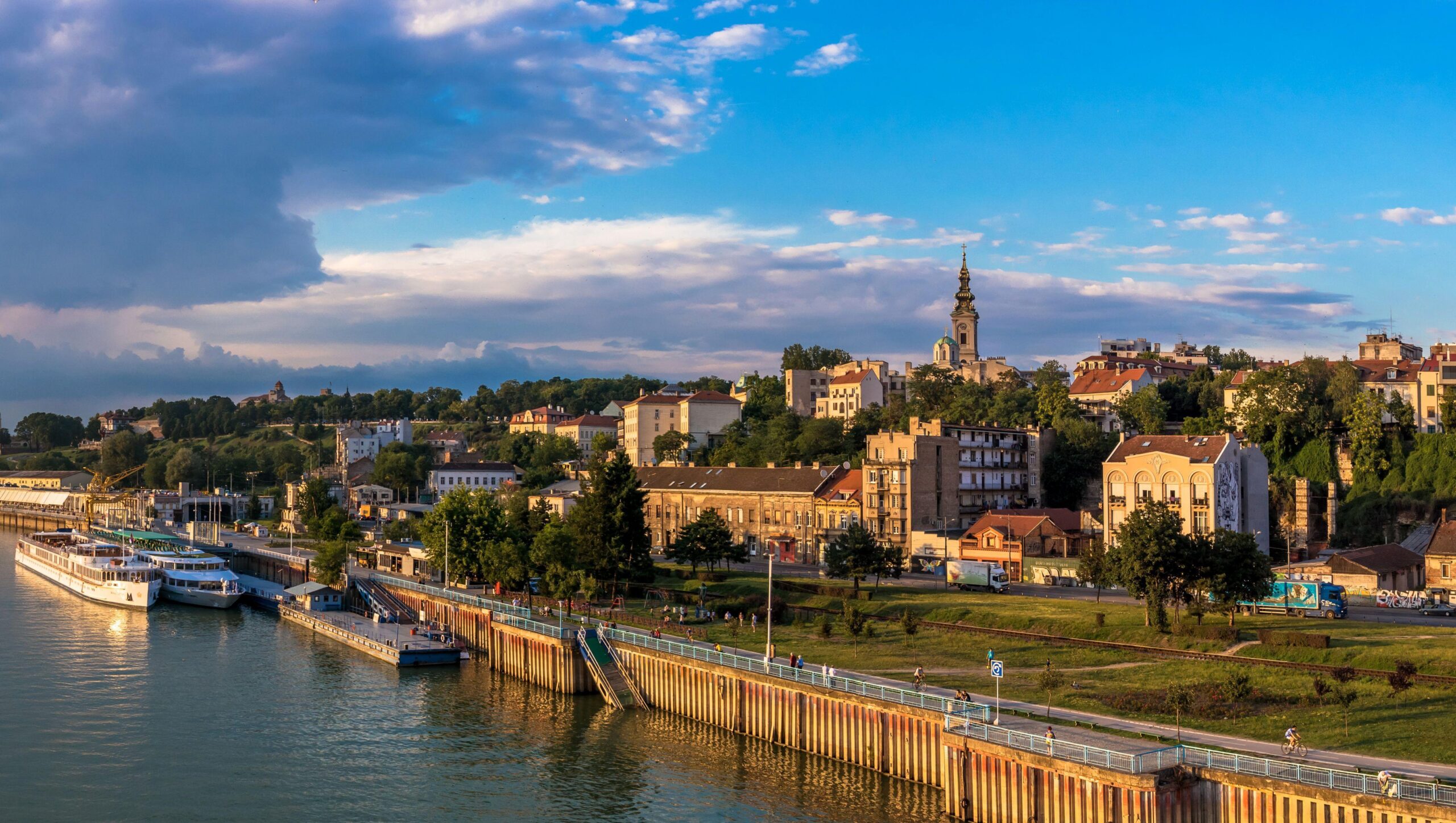 Photos Serbia Belgrade Sky Berth Rivers Cities Houses