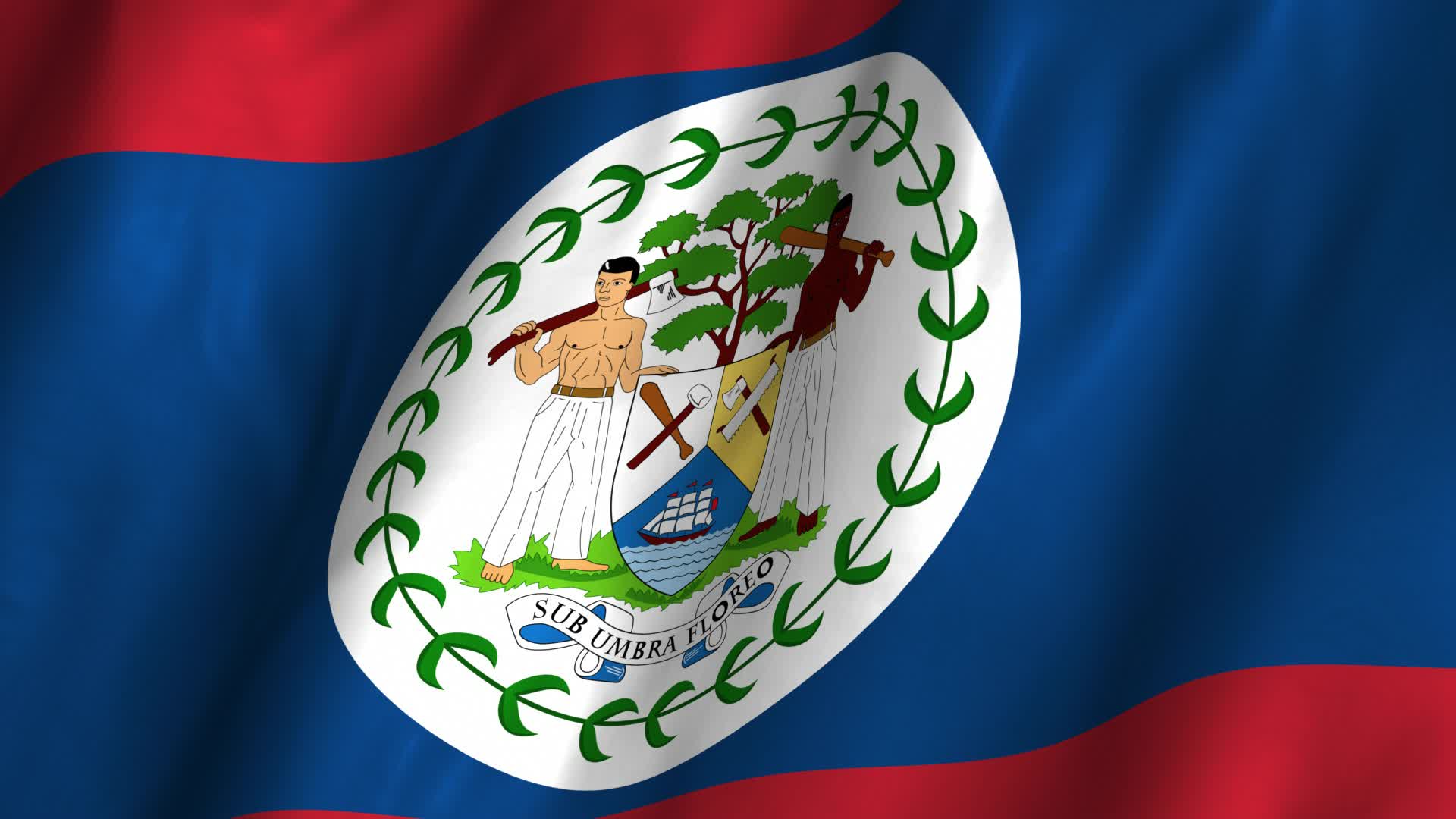Belize Waving Flag ~ HD & 4K Stock Footage