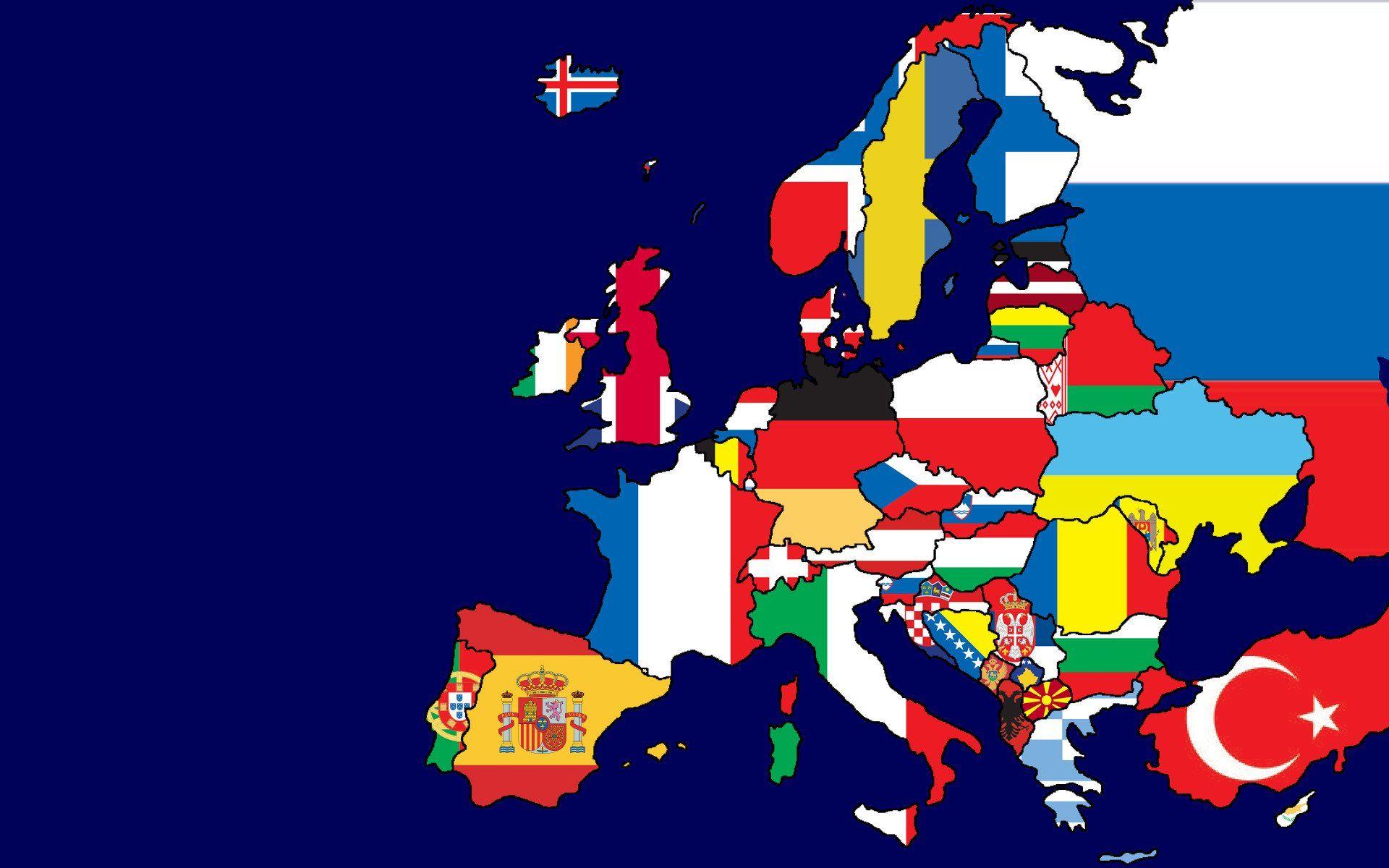 Europe Map Flags