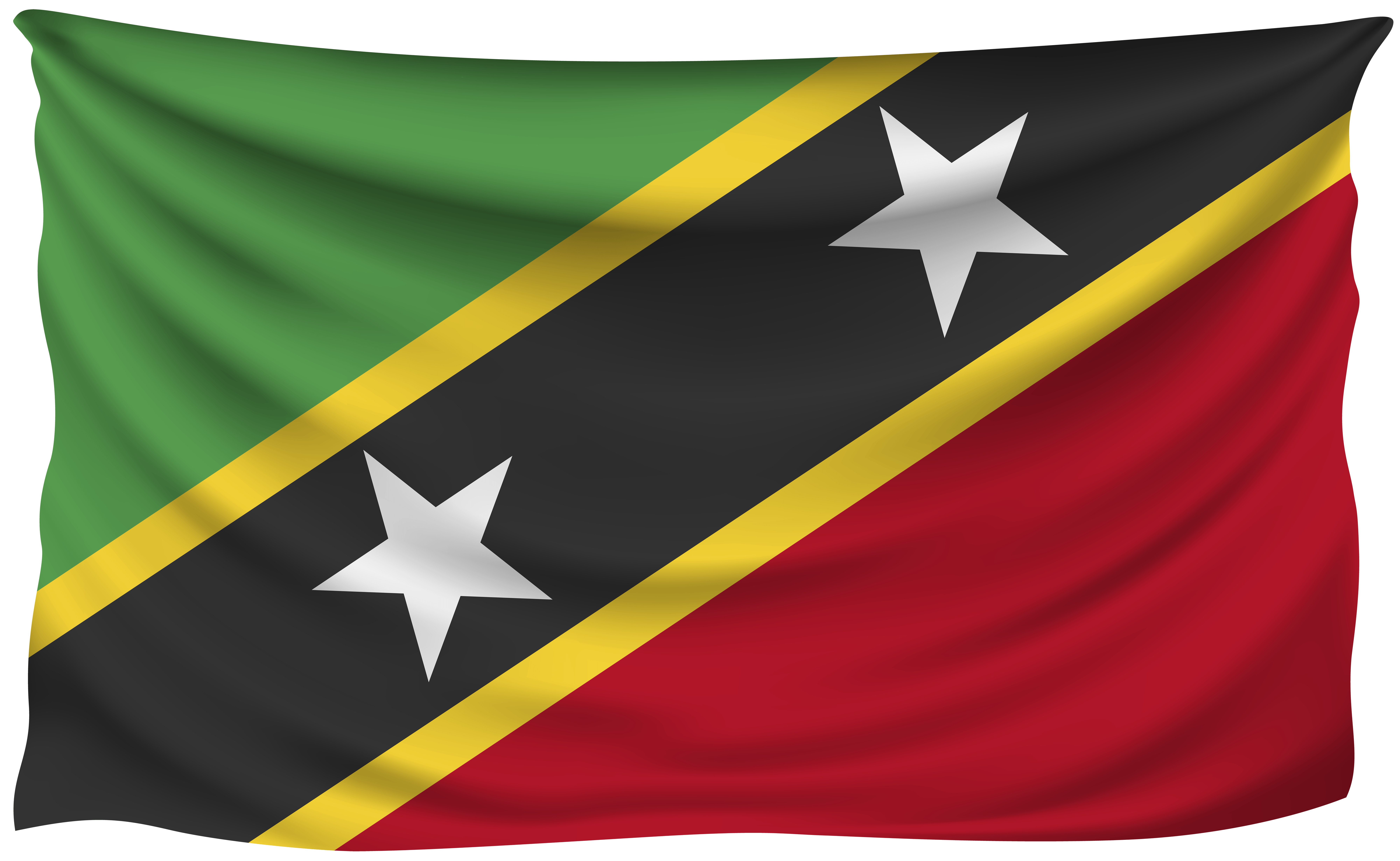 Saint Kitts and Nevis Wrinkled Flag