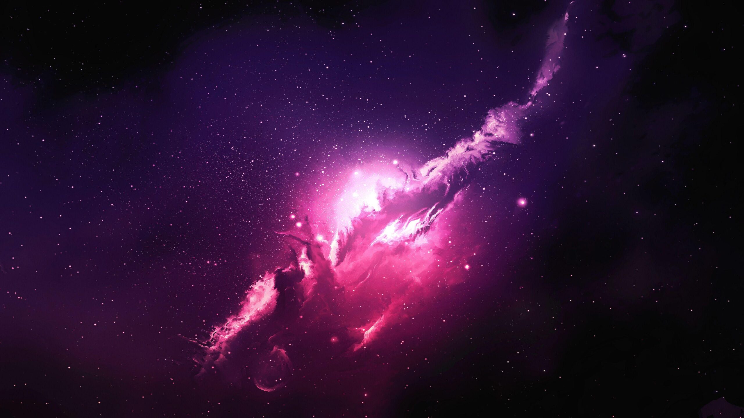 Wallpapers Nebula, Pink, Galaxy, Stars, 4K, Space,