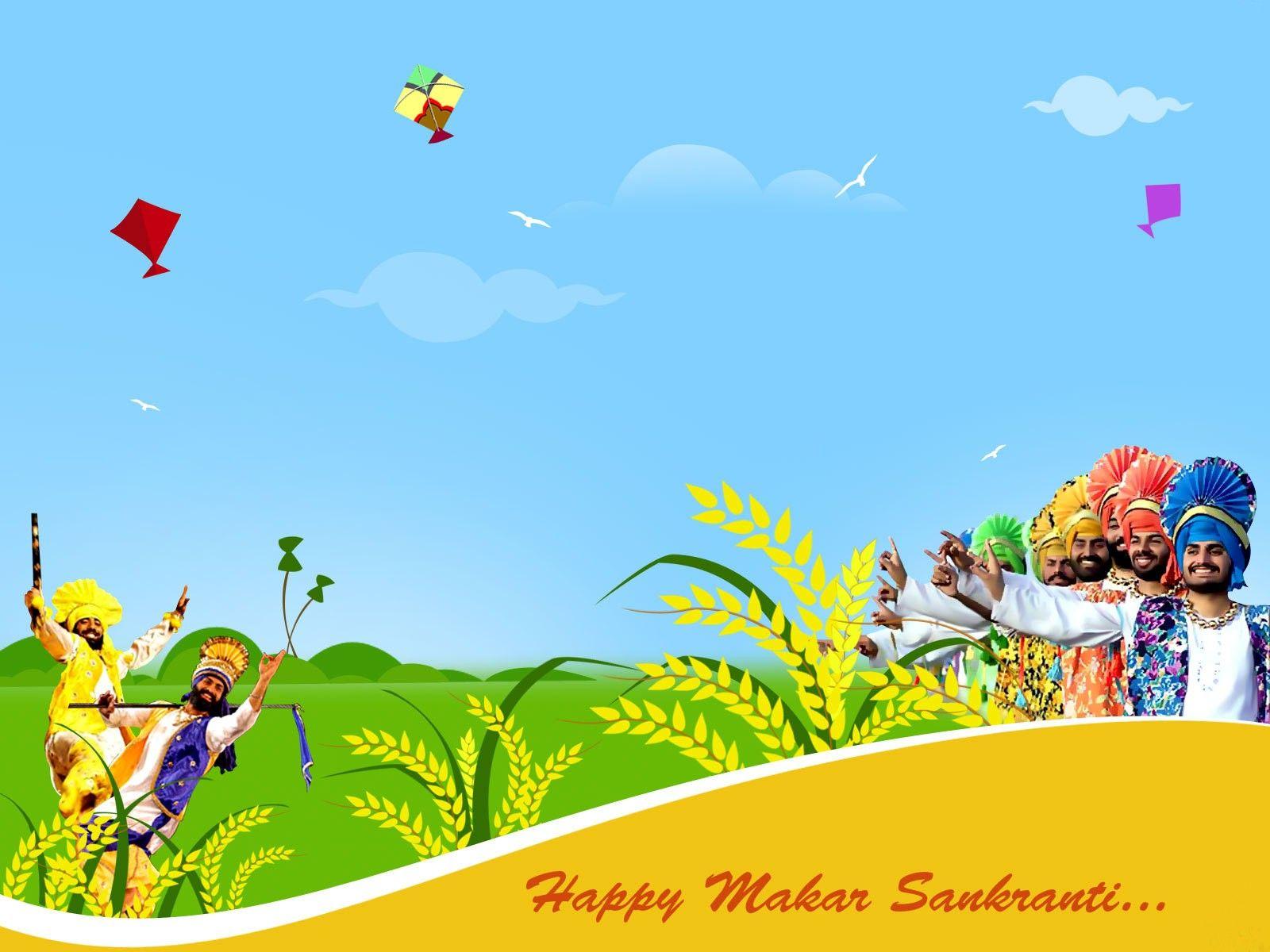 Happy Makar Sankranti Greetings Indian Festival HD Image