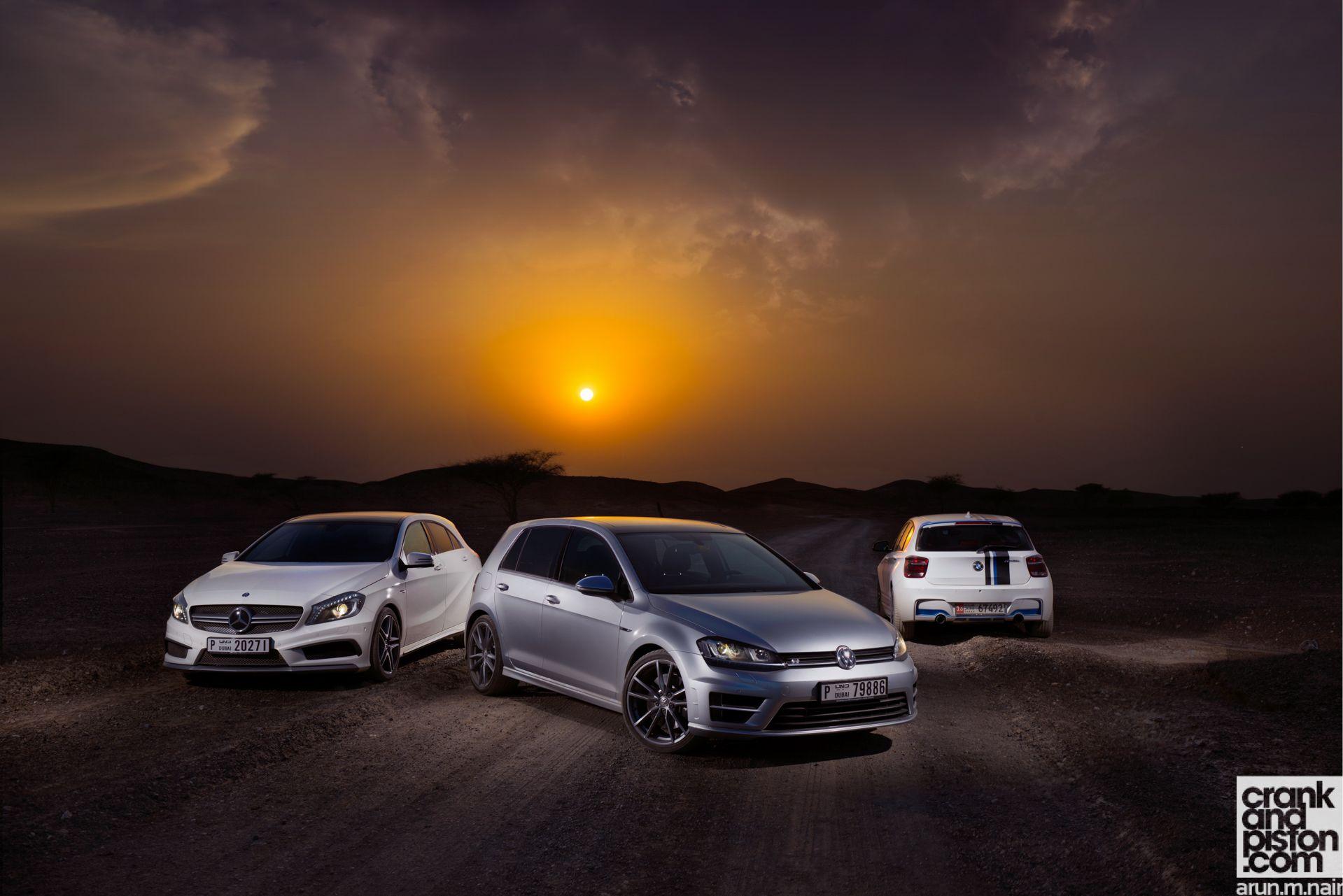 Volkswagen Golf R vs BMW M135i vs Mercedes A 45 AMG Set 2