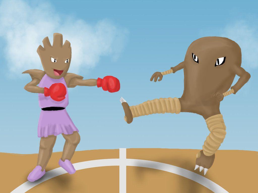 Hitmonchan vs. Hitmonlee by Minthia