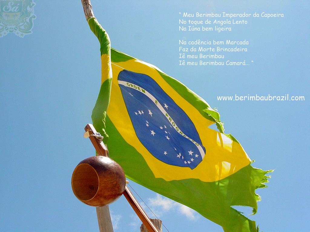 Berimbau Brazil Contemporâneo Brasil Flag Sky Blue Bahia Photo