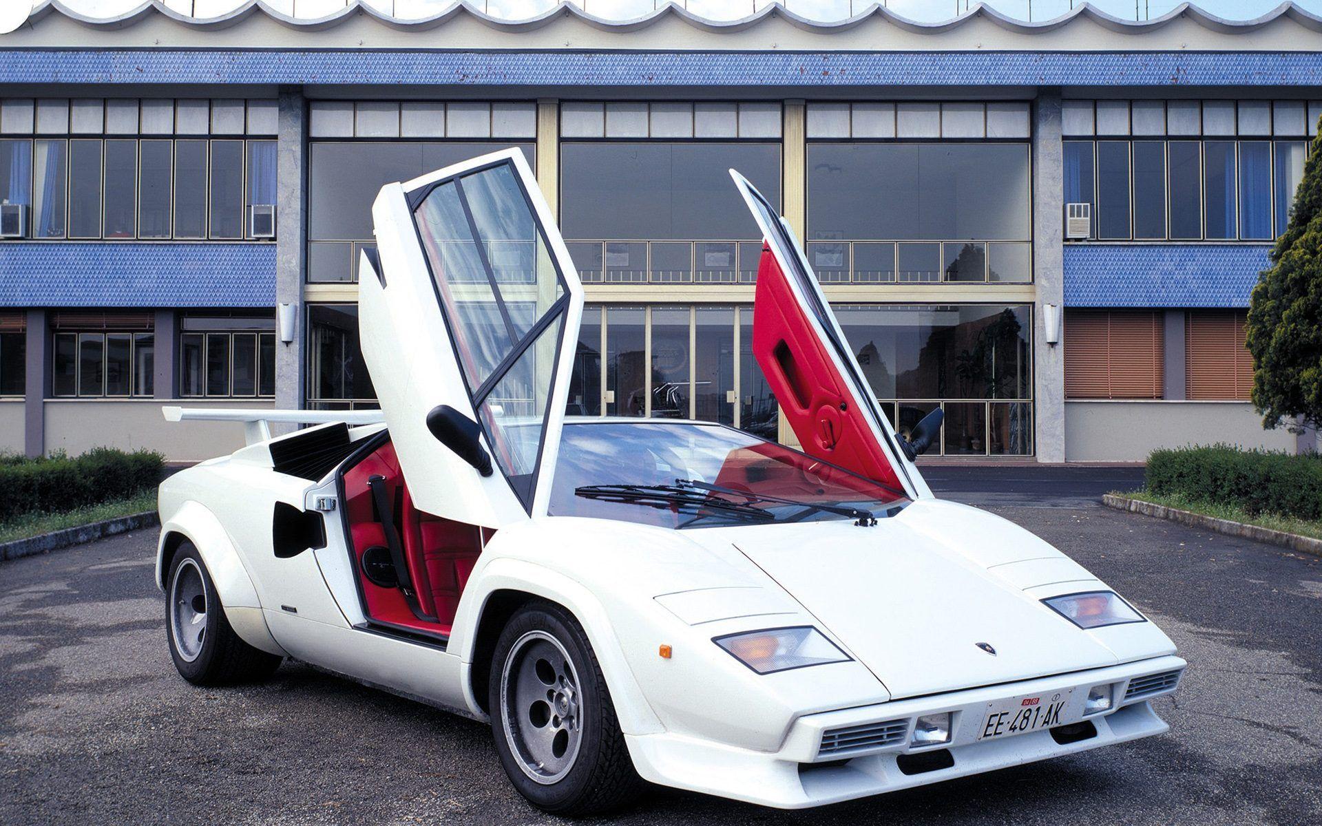 Lamborghini Countach LP5000 S white supercar 4k Android wallpapers