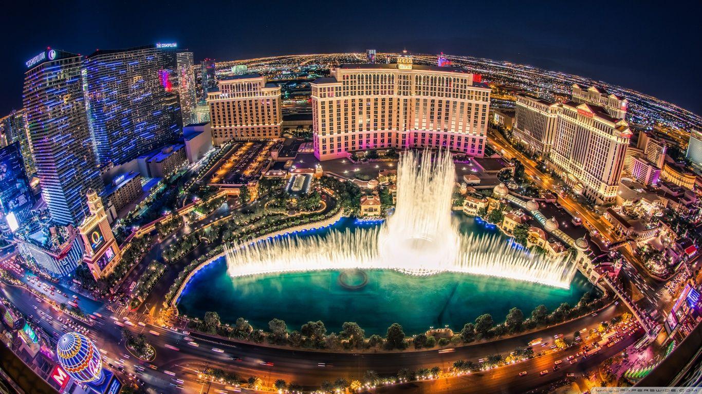 Bellagio Fountain Show HD desktop wallpapers : Widescreen : High