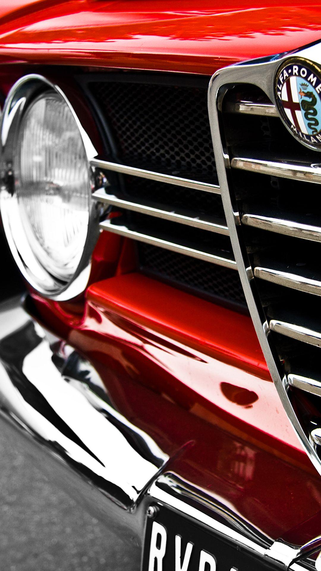 Photo Alfa Romeo Logo Emblem Red Cars Headlights Closeup