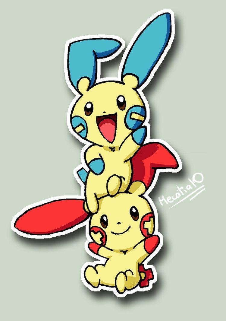 Plusle + Minun: BFFs by Hecatia10