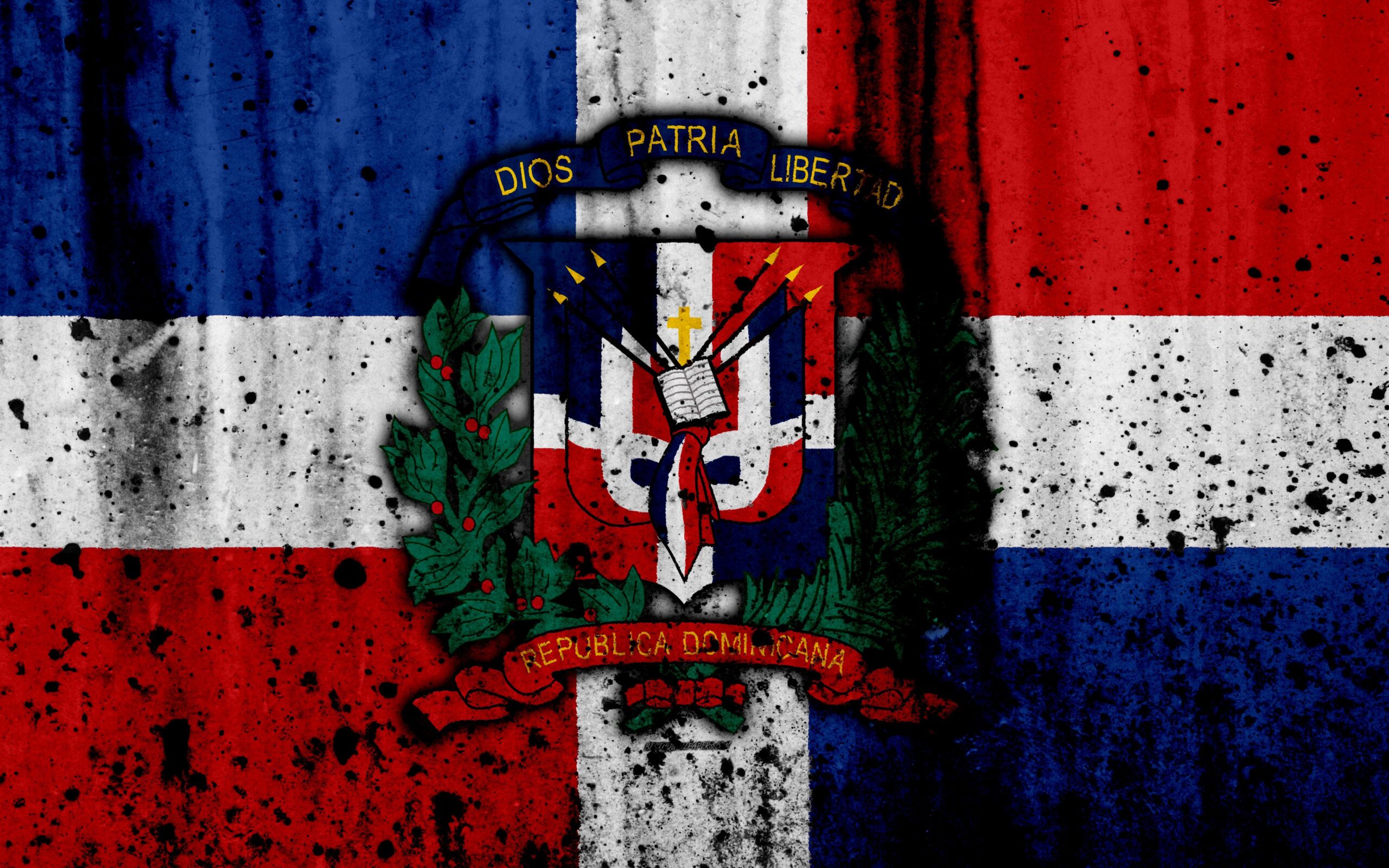 Download wallpapers Dominican Republic flag, 4k, grunge, North