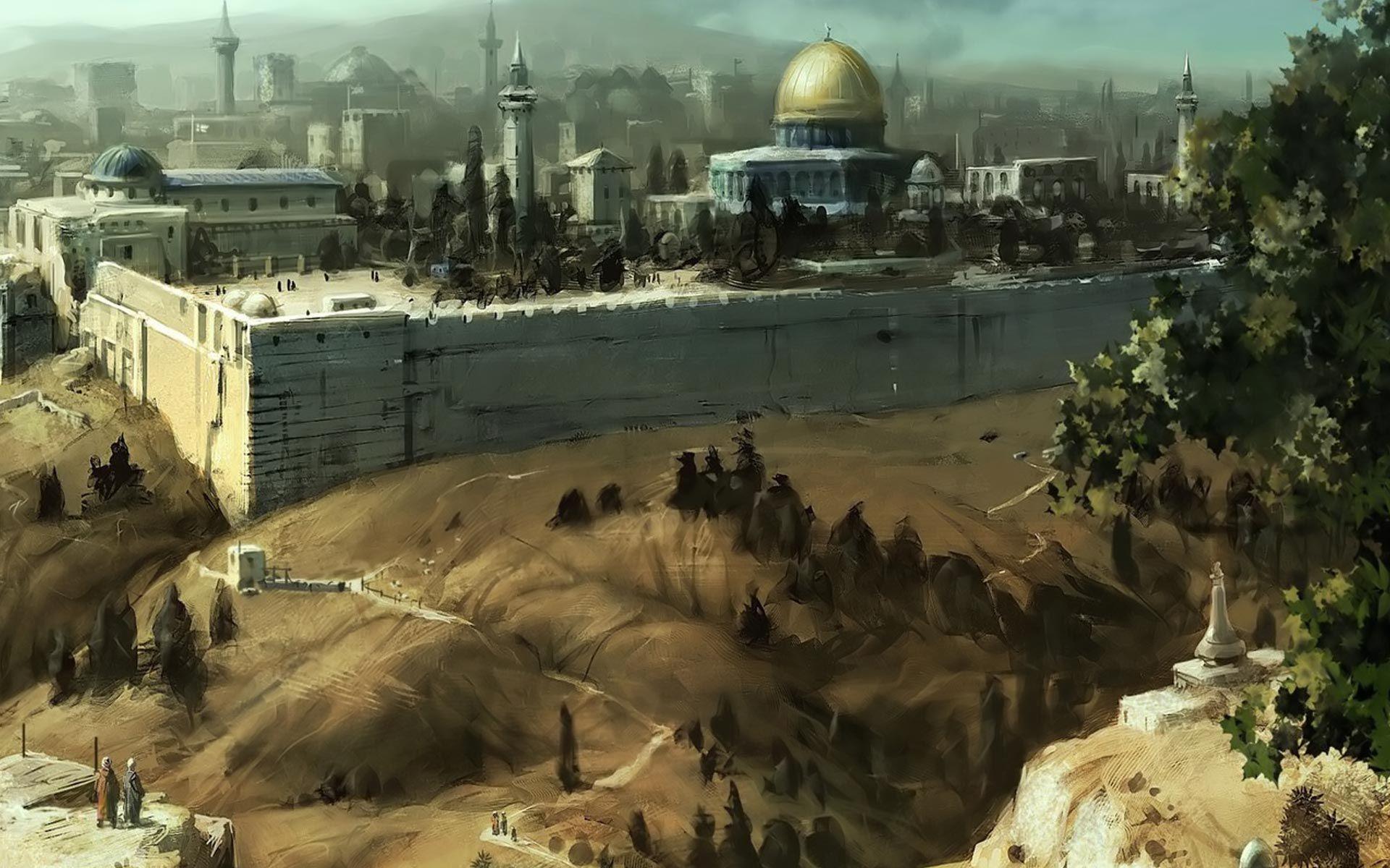 Awesome Jerusalem Oil Painting Picture of Art Wallpapers HD Desktop