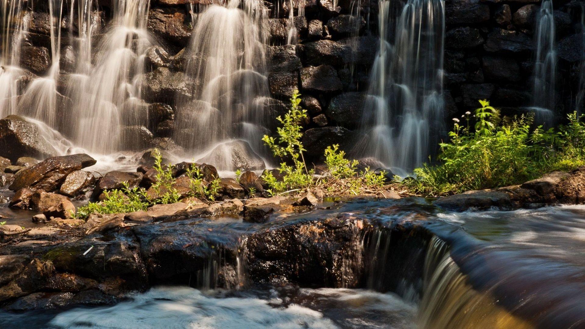 Download Wallpapers Waterfall, Foam, River, Mountains Full