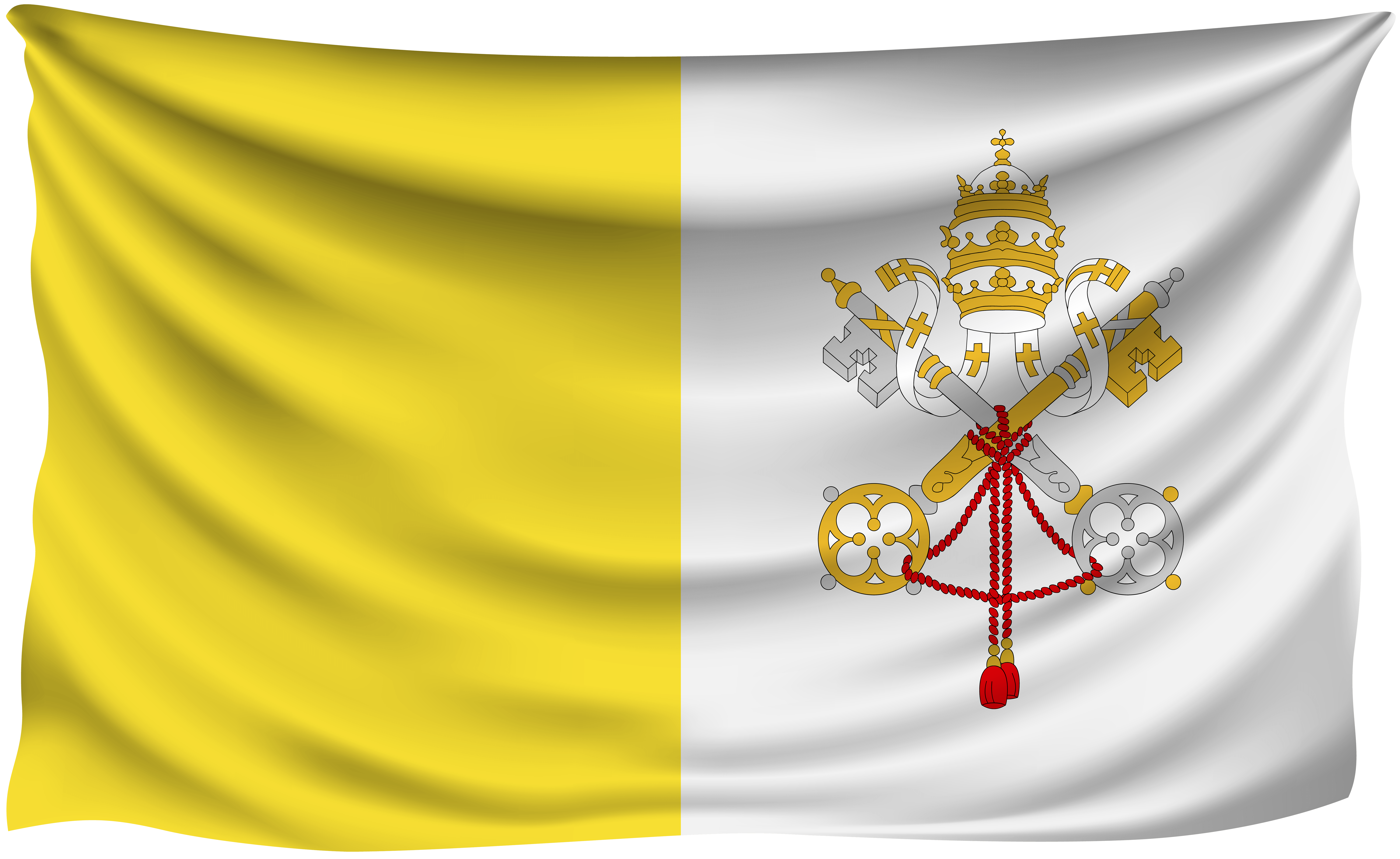 Vatican City Wrinkled Flag