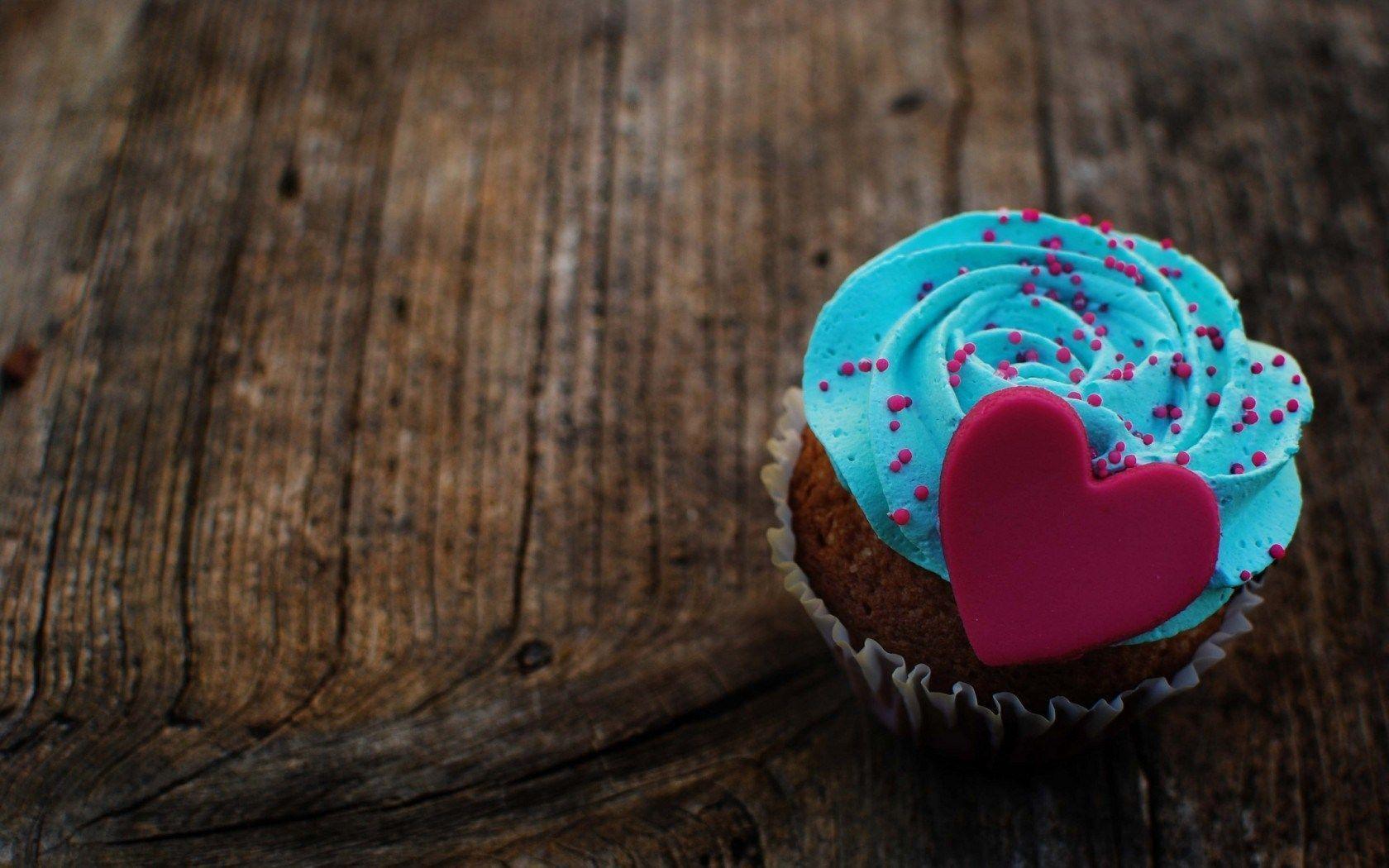 Marzipan Heart Cream Blue Dessert Cake Love HD Wallpapers