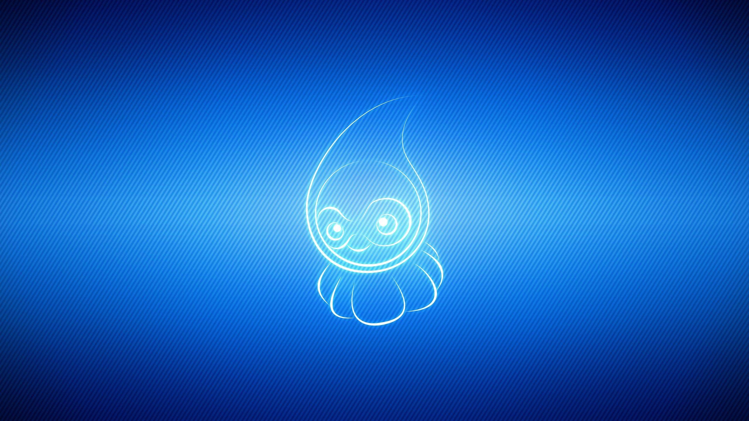 Download wallpapers castform, pokemon, blue, cartoon